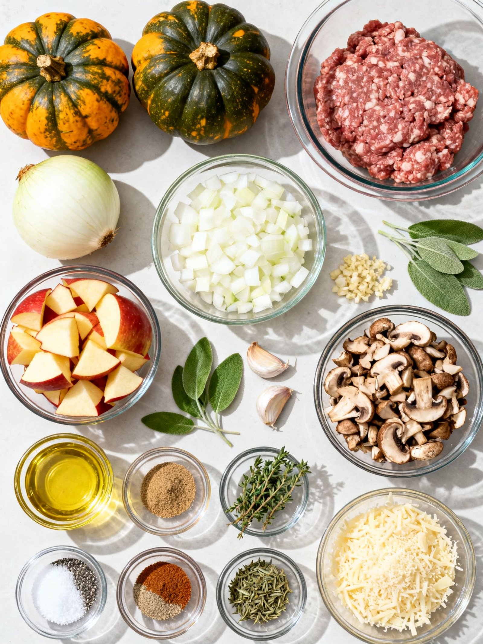 Recipe Title: Sausage Stuffed Acorn Squash ingredients