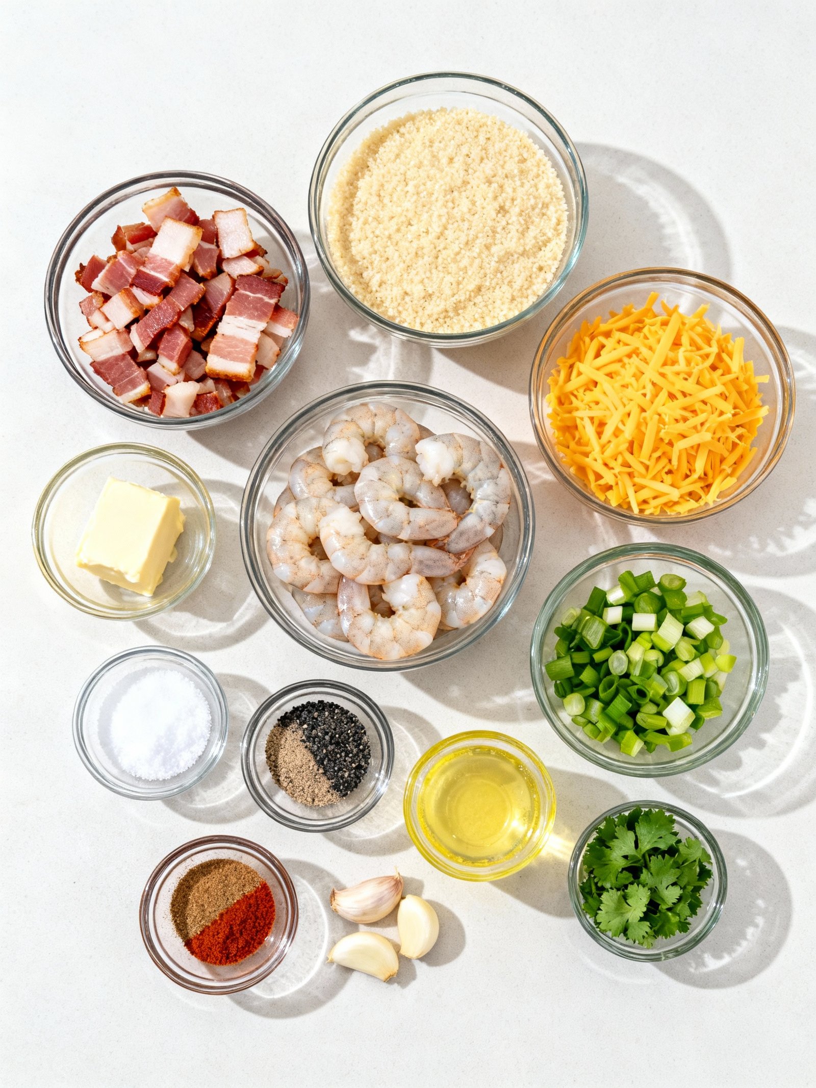 Shrimp and Grits ingredients