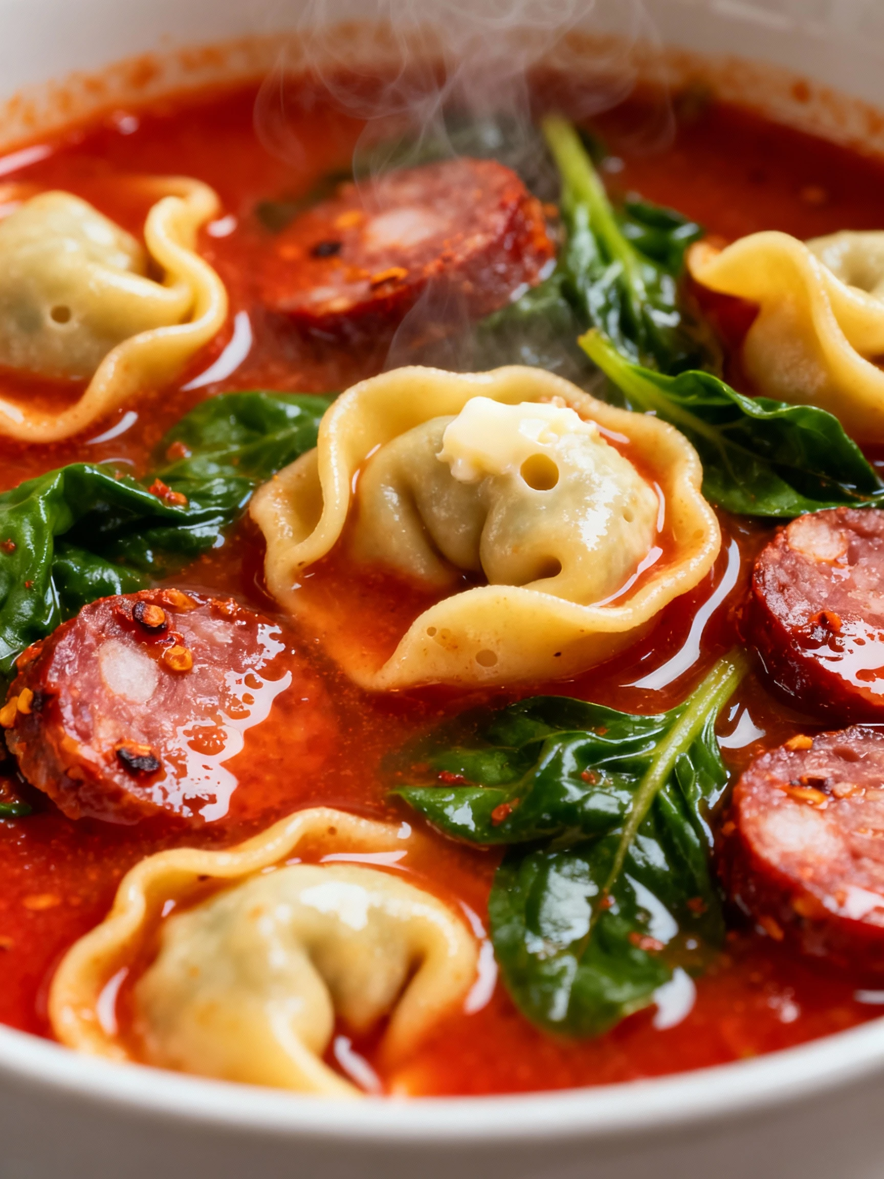 Spicy Tortellini Soup finished