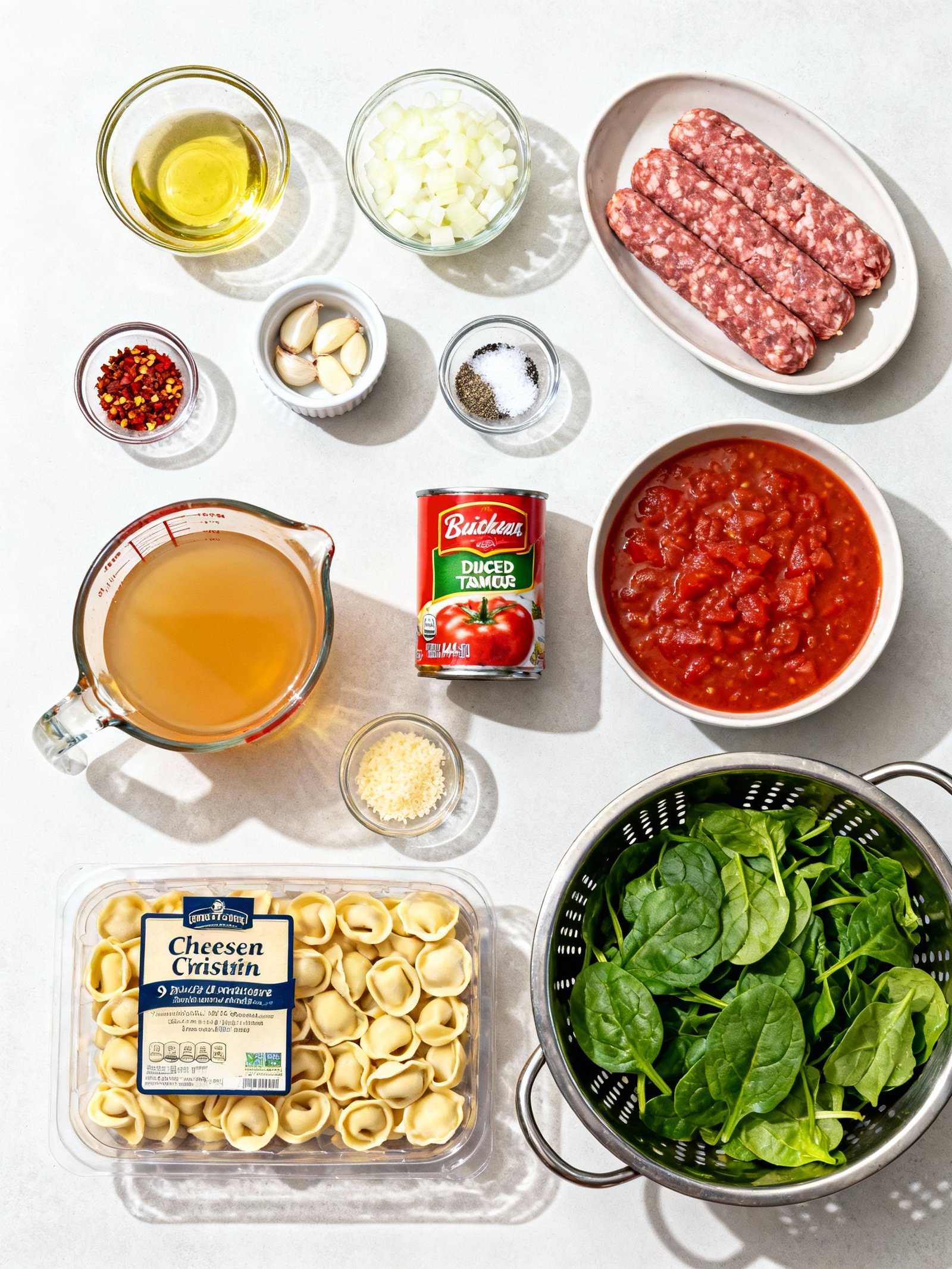 Spicy Tortellini Soup ingredients
