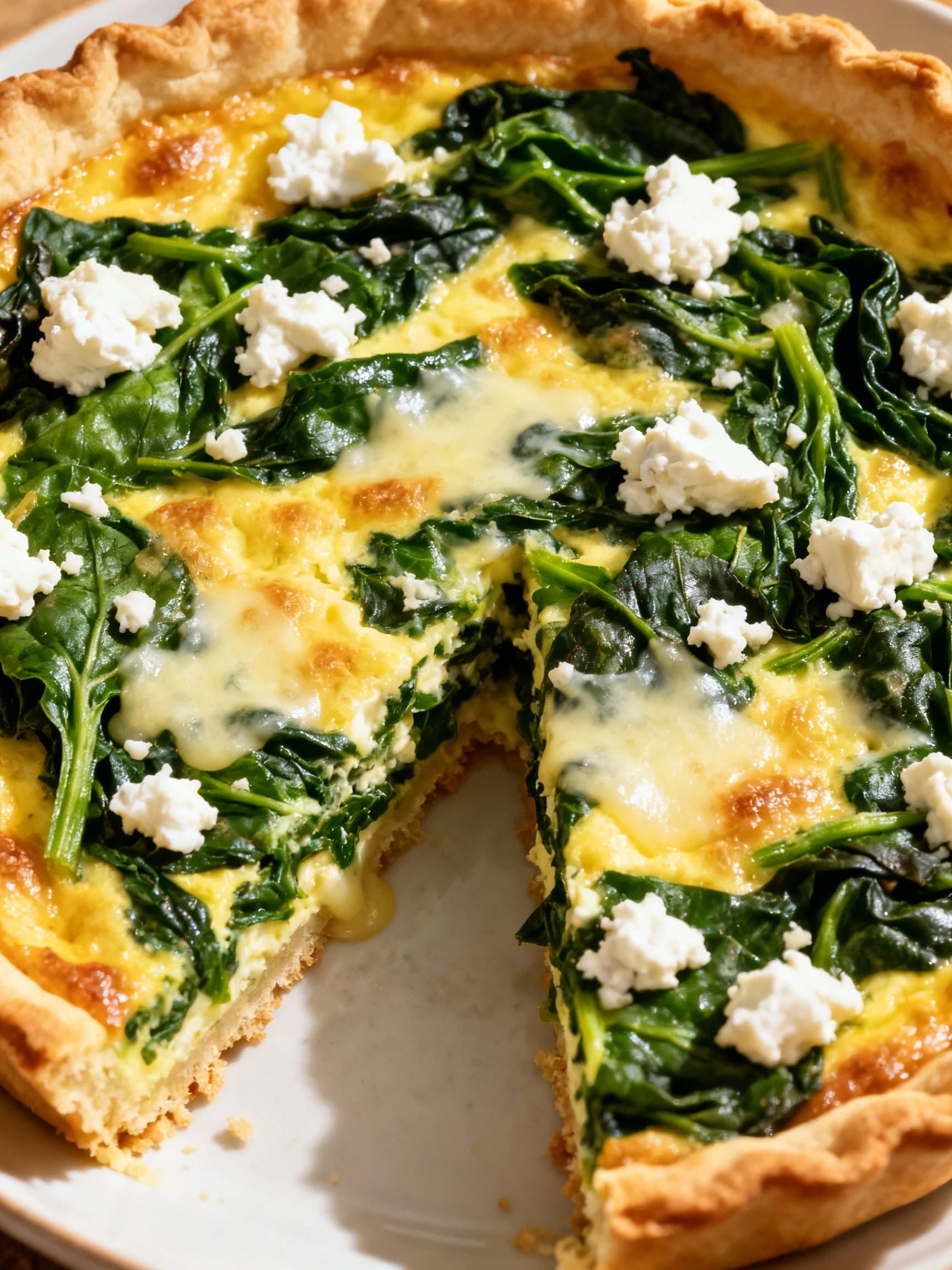 Spinach Feta Quiche finished