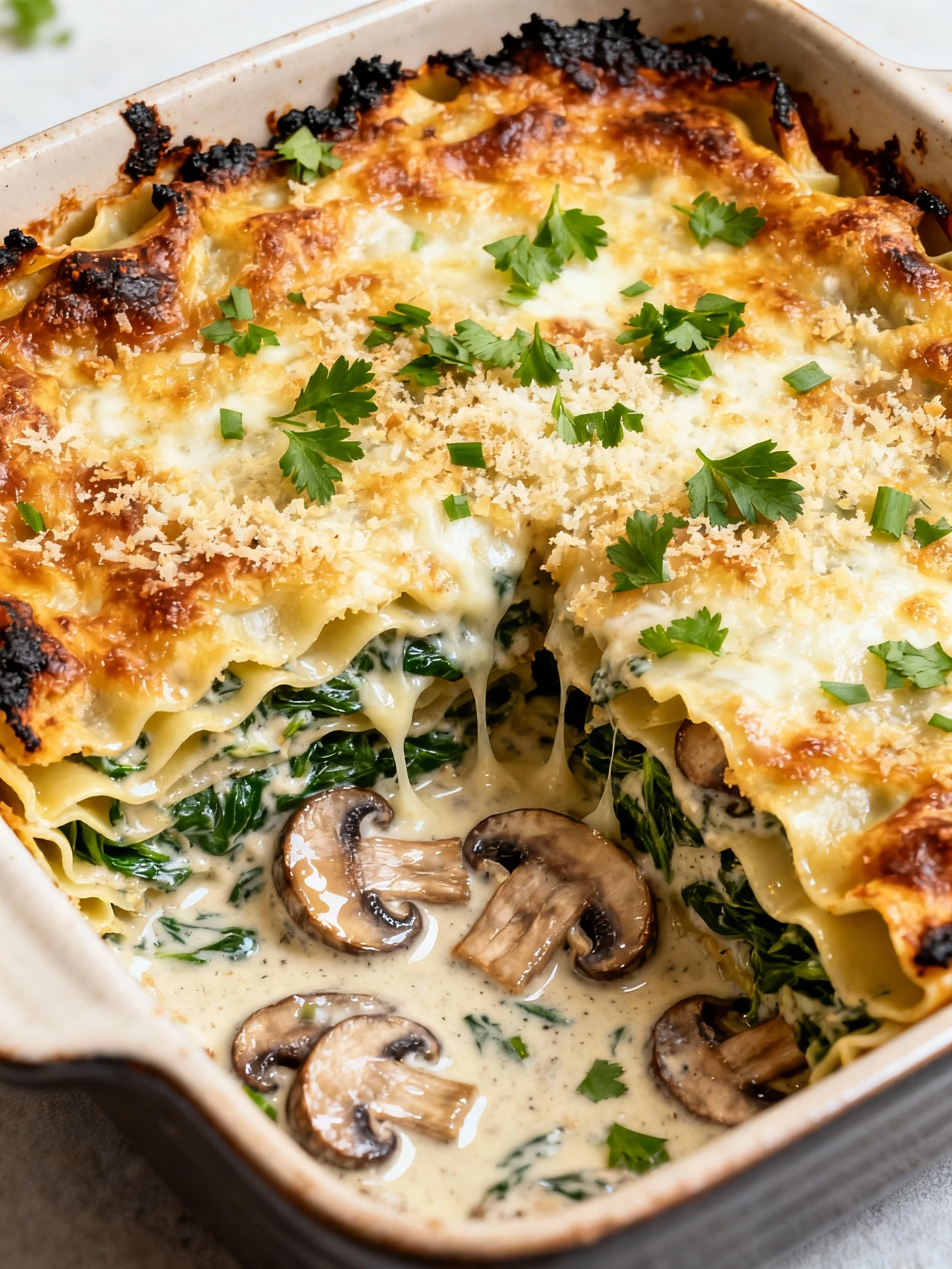 Spinach Mushroom Lasagna finished