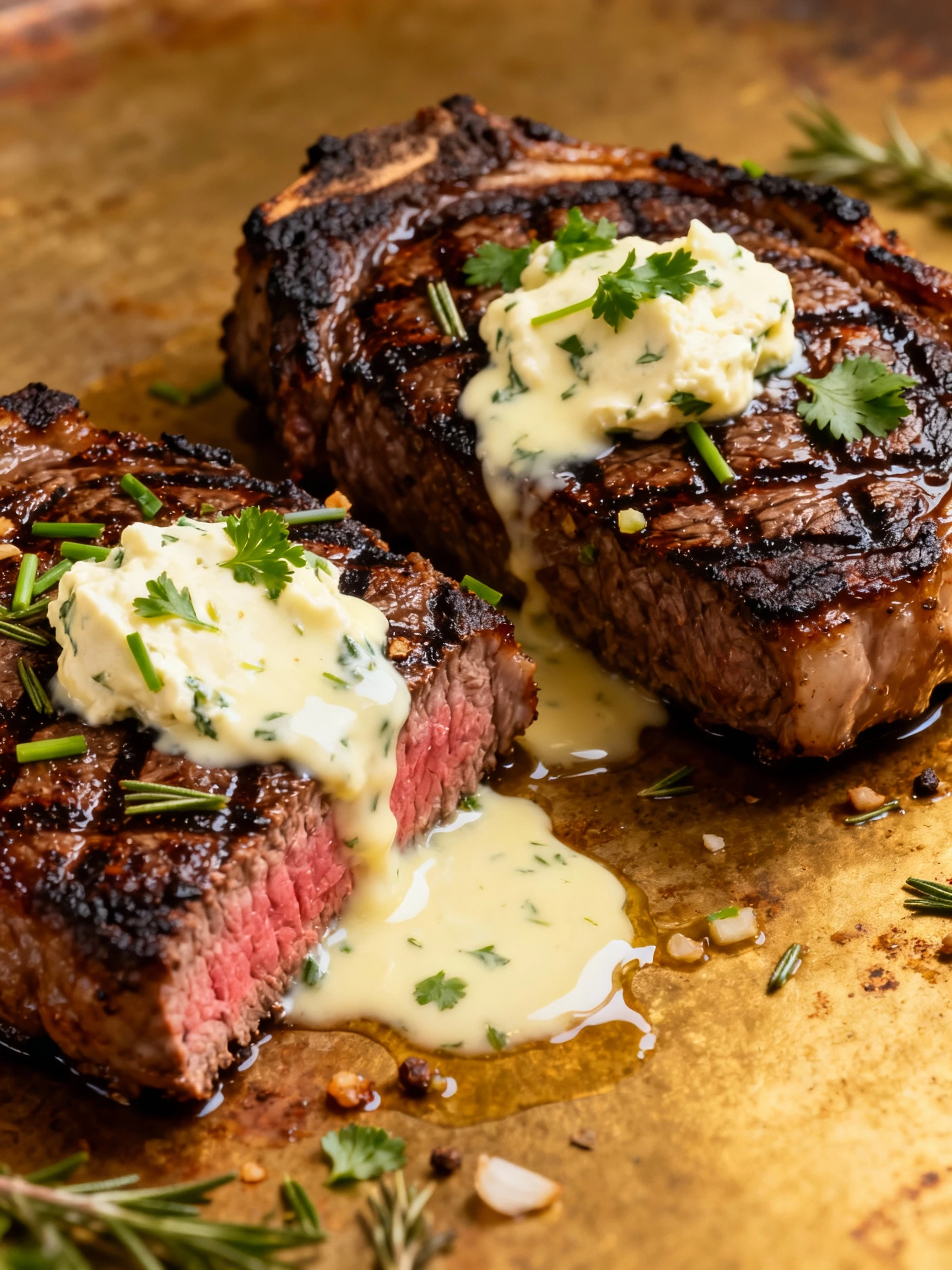 Steak with Herb Butter finished
