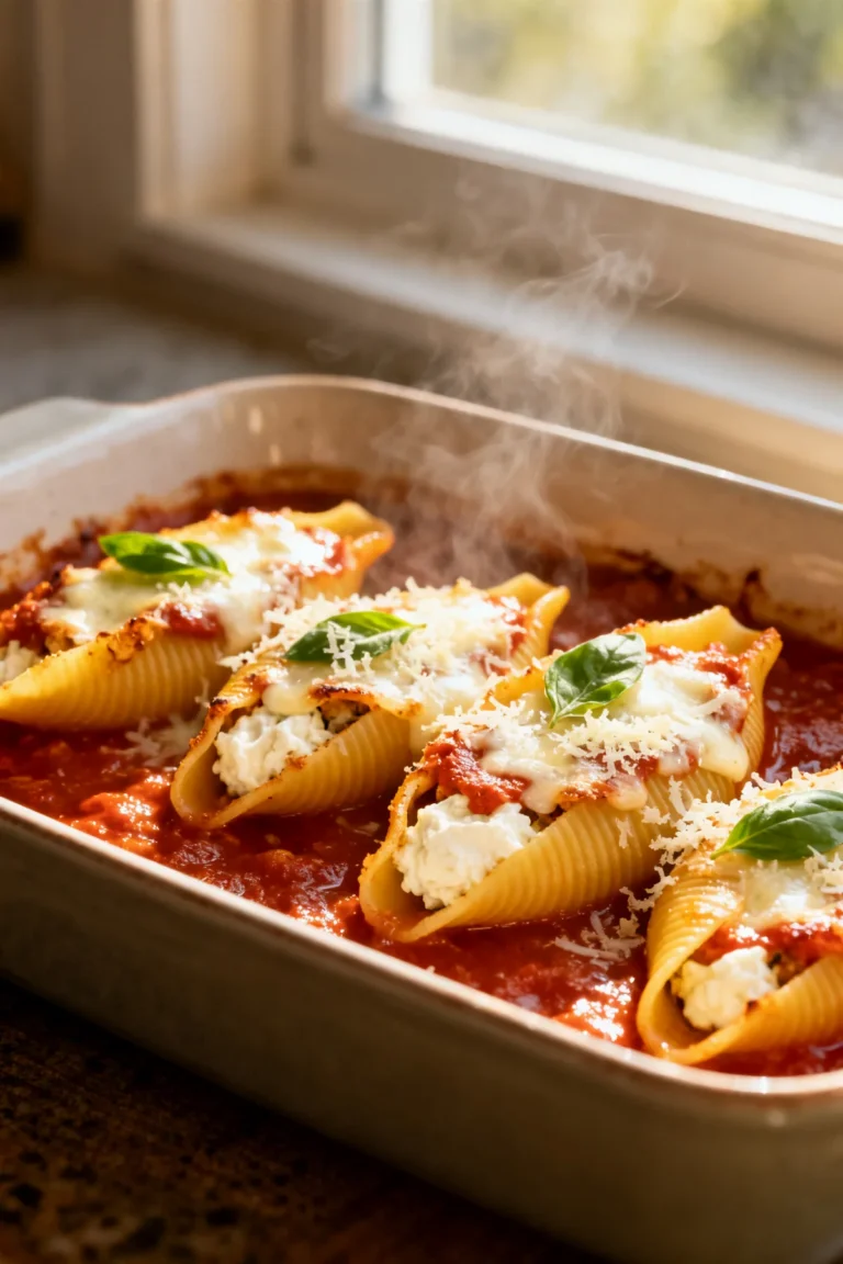 Three-Cheese Stuffed Shells with Marinara