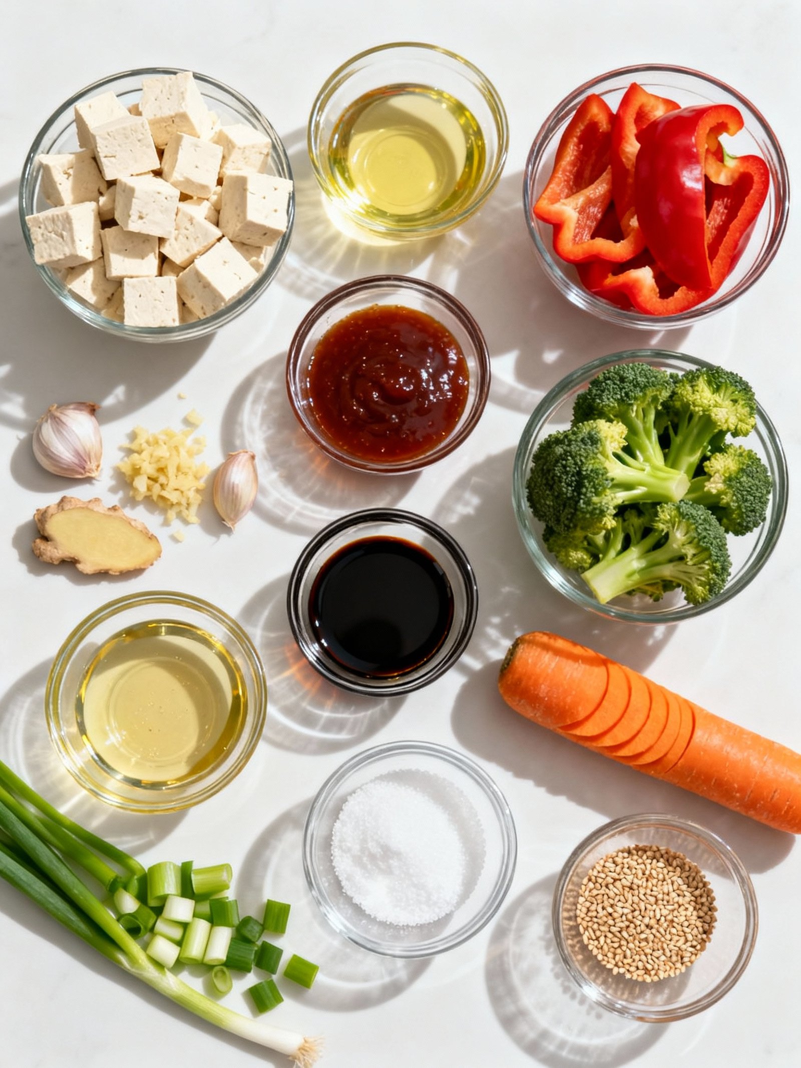 Tofu Stir Fry ingredients