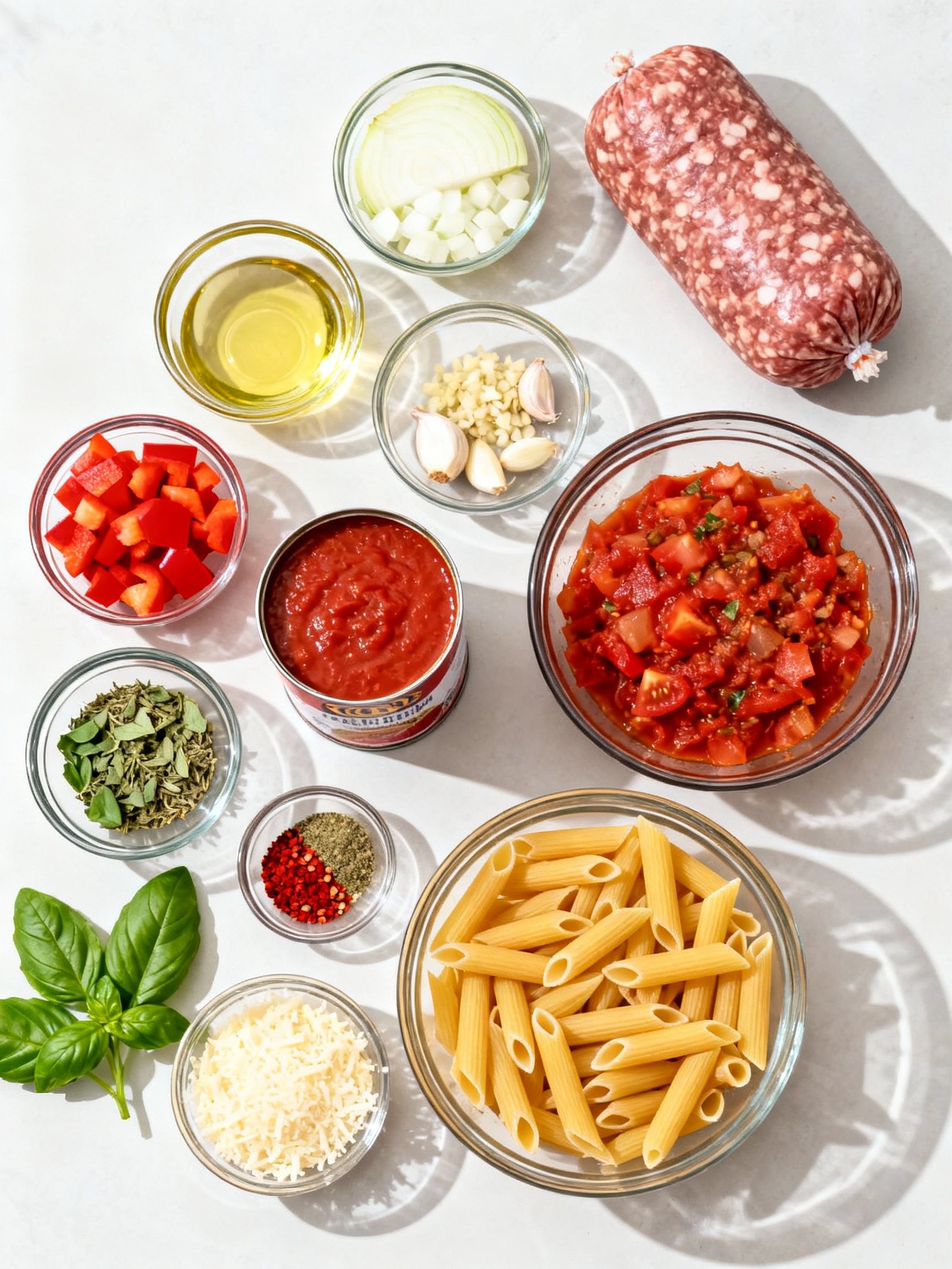 Turkey Sausage Pasta ingredients