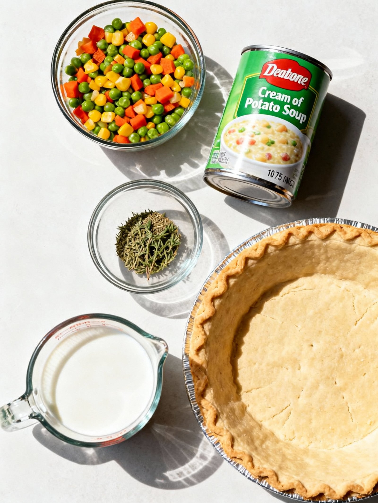 Vegetable Pot Pie ingredients