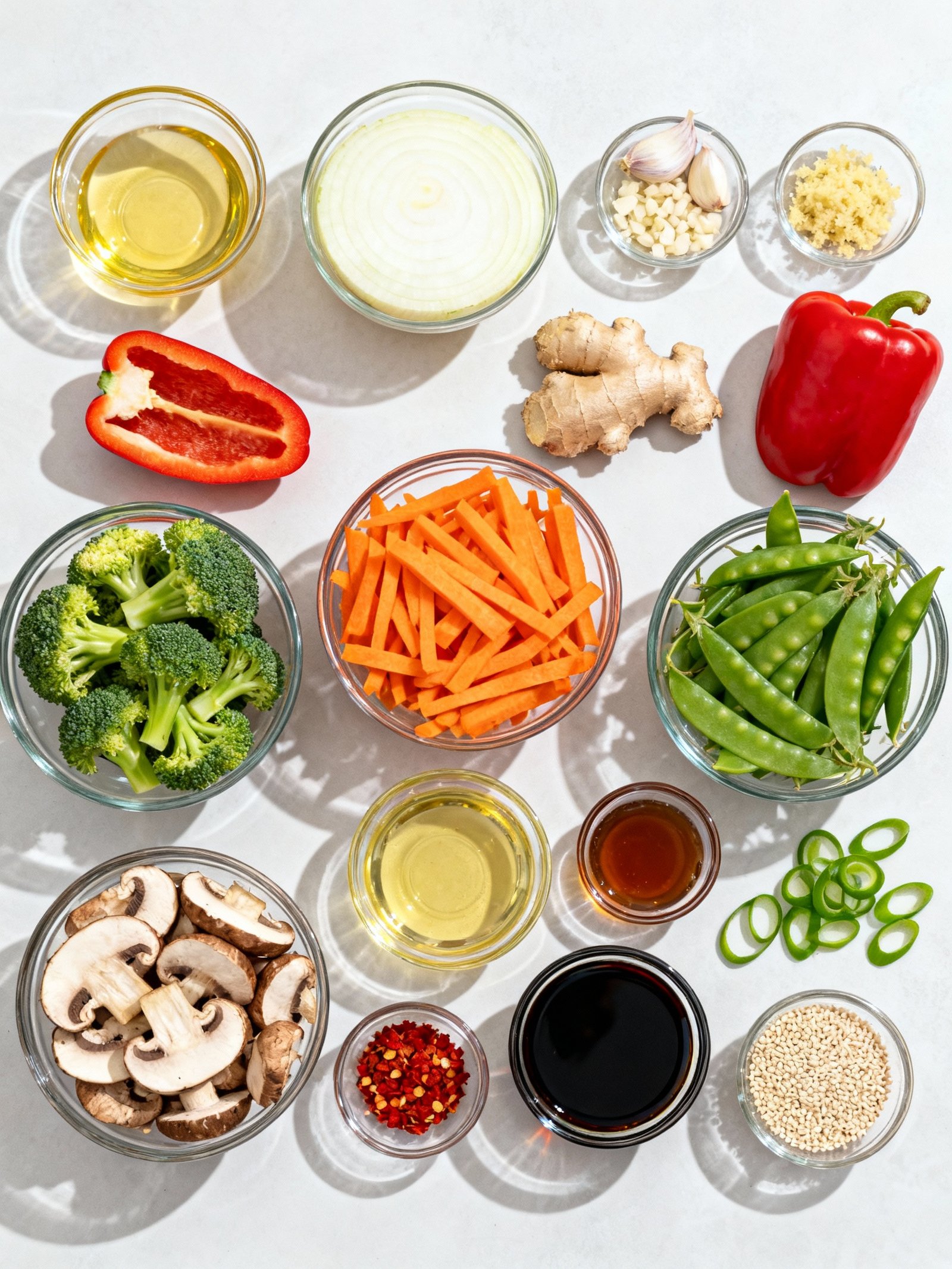 Vegetable Stir Fry ingredients
