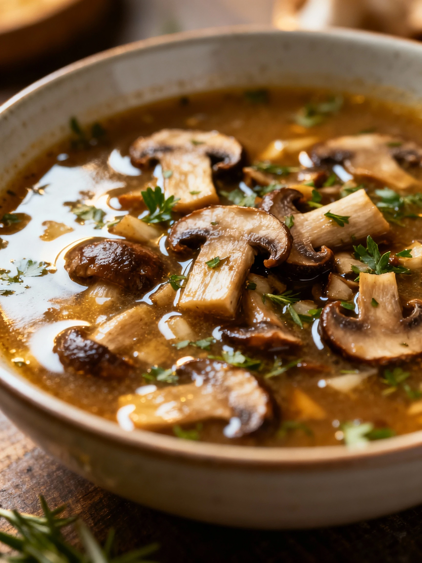 Wild Mushroom Soup finished