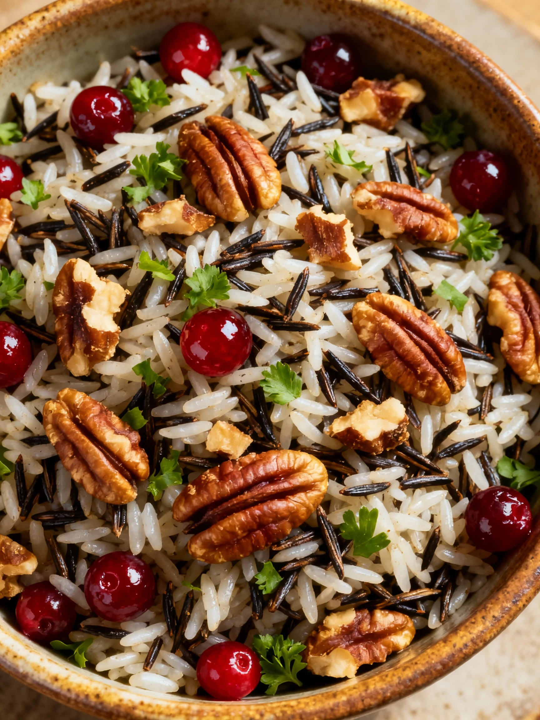 Wild Rice Pilaf with Cranberries finished