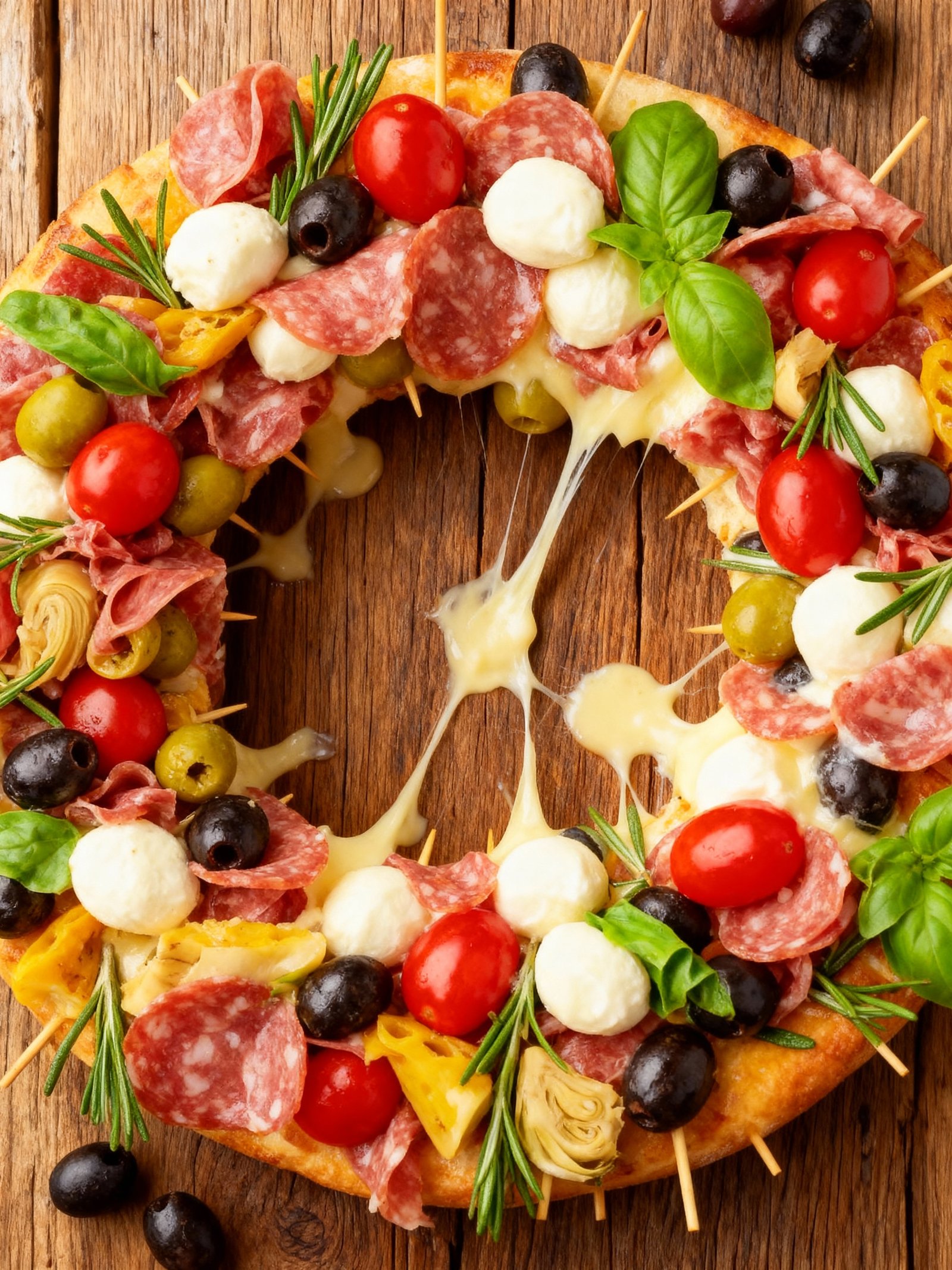 Antipasto Charcuterie Wreath finished