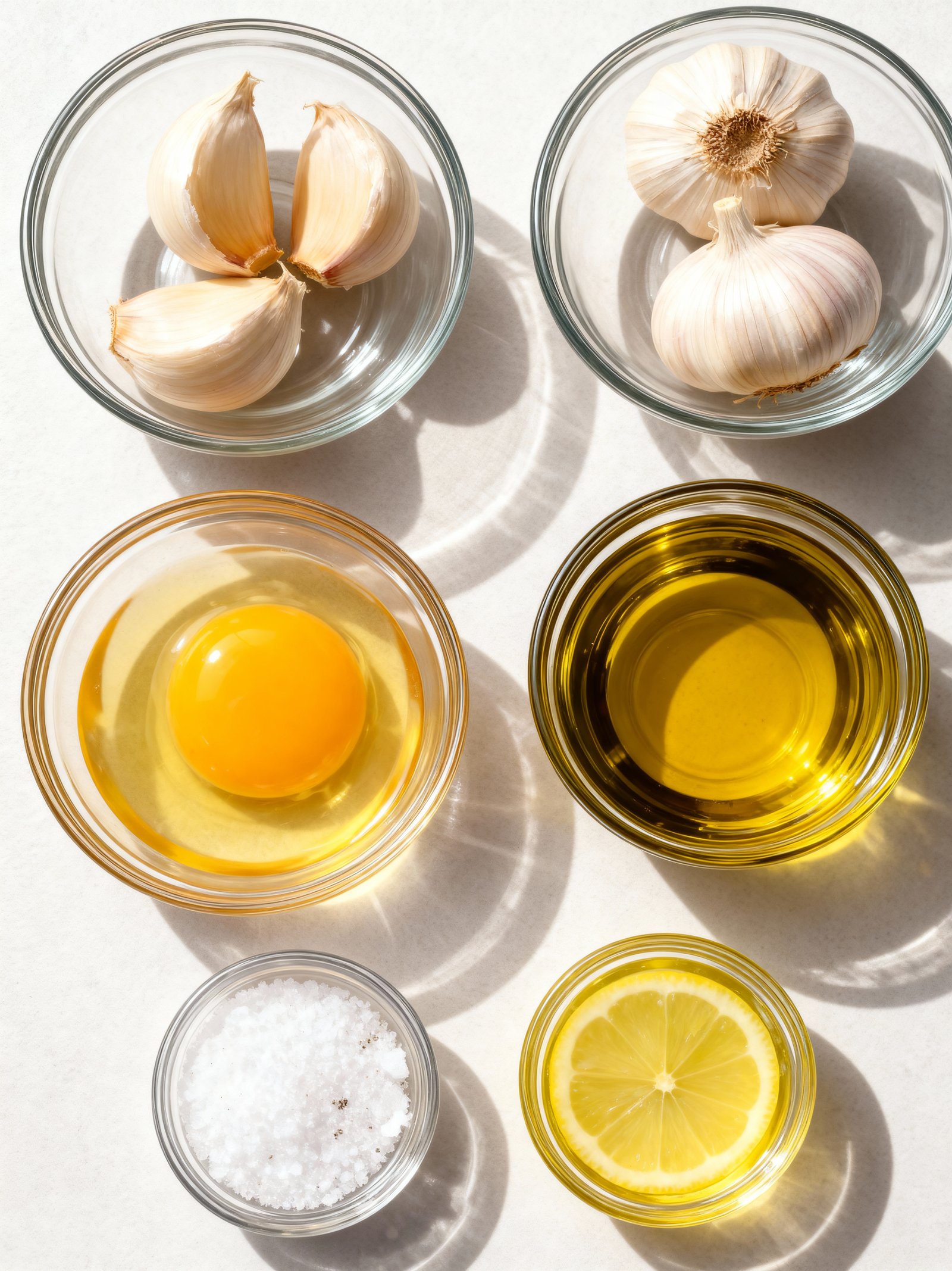 Authentic Garlic Aioli ingredients