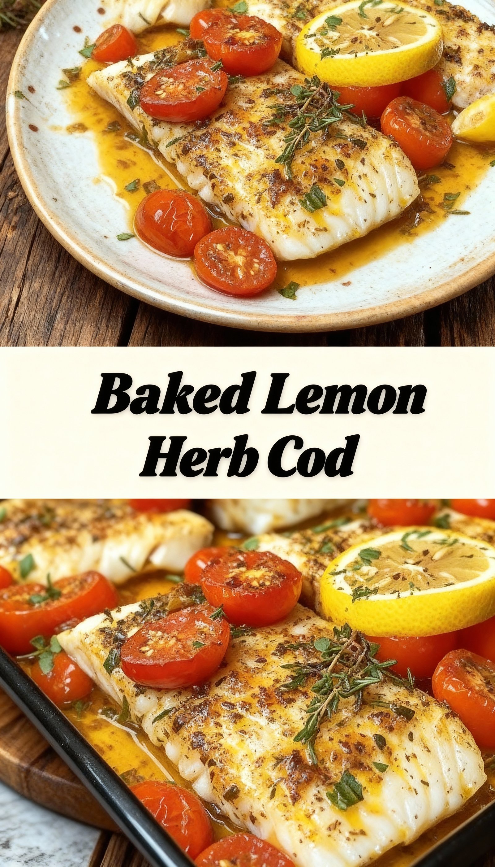 Baked Lemon Herb Cod finished
