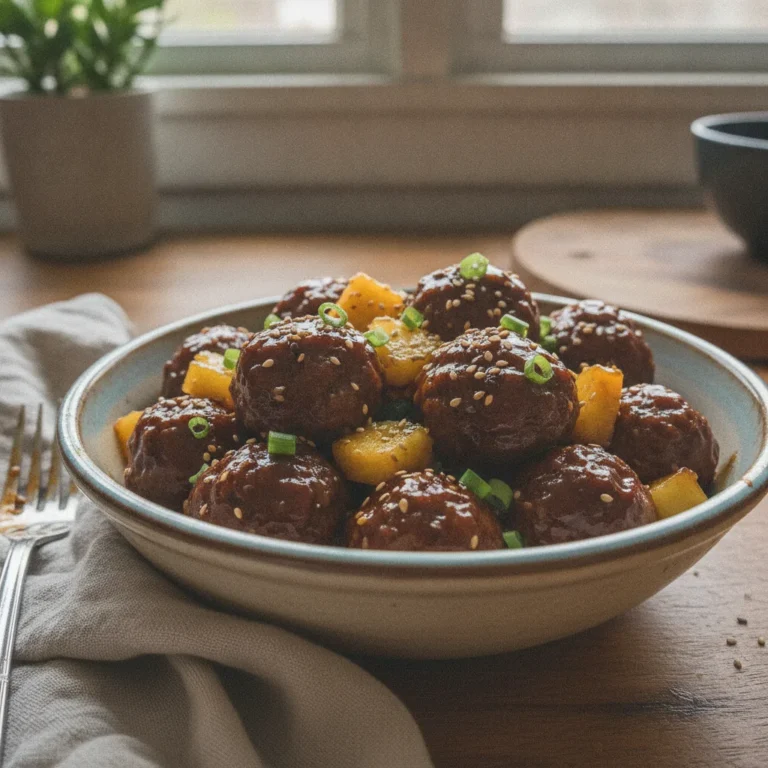 Crockpot Teriyaki Meatballs with Pineapple Recipe