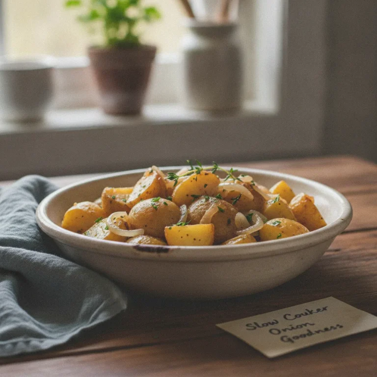 Slow Cooker Onion Potatoes Recipe