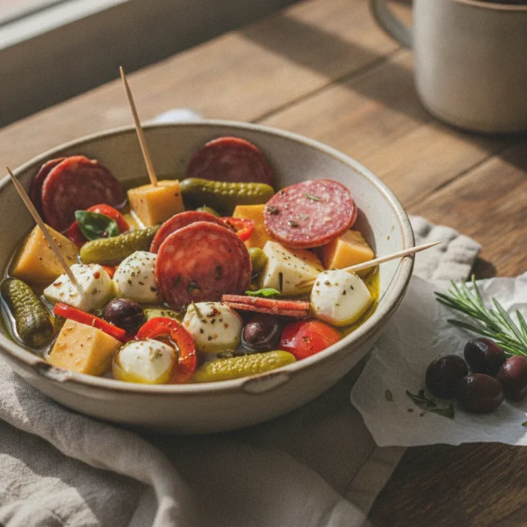 Easy Marinated Cheese Appetizer with Salami & Pickles Recipe