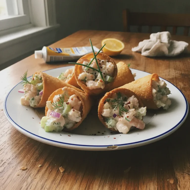Crispy Shrimp Salad Wonton Cones Recipe