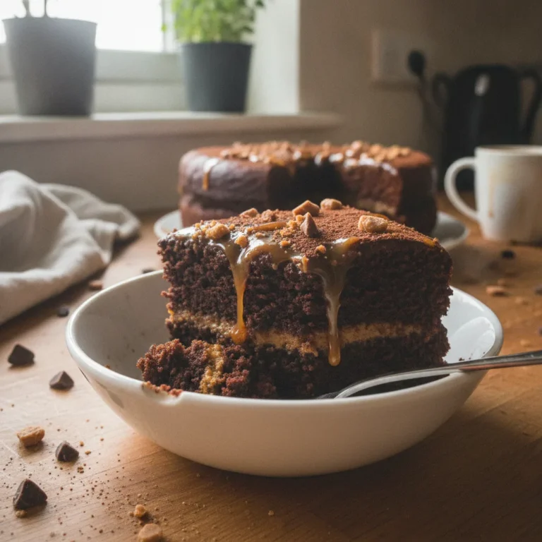 Chocolate Caramel Toffee Cake Recipe