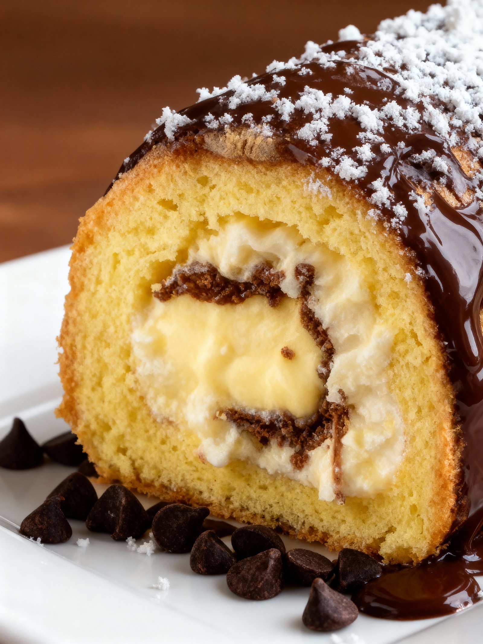 Boston Cream Cake Roll finished