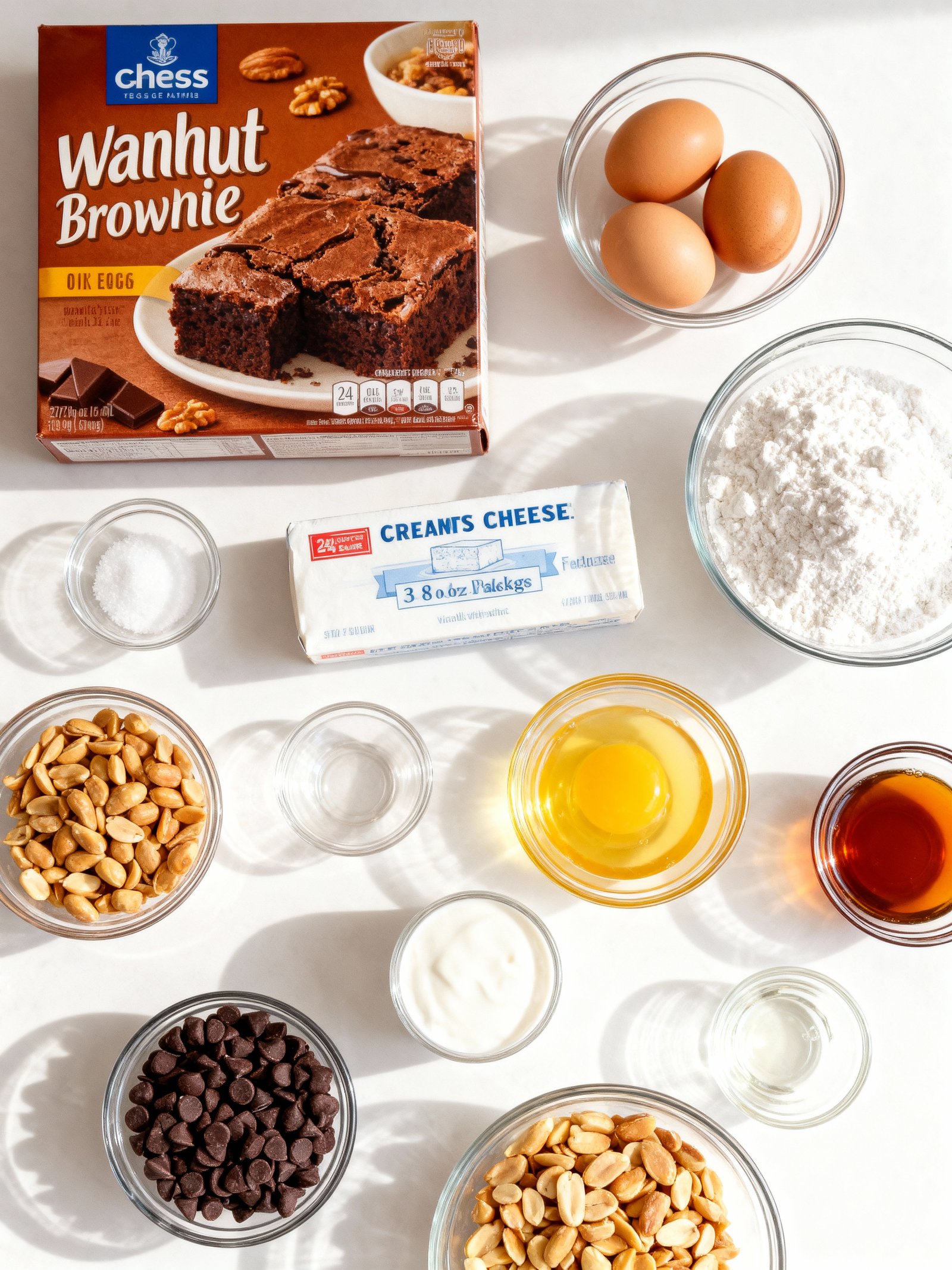 Brownie Sundae Cheesecake ingredients