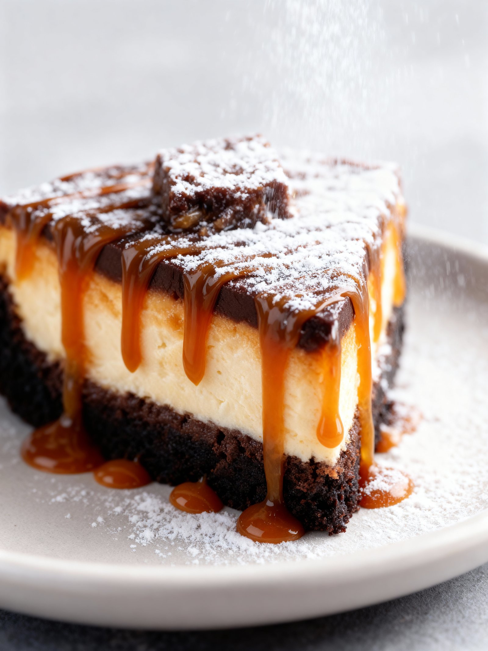 Caramel Brownie Cheesecake finished