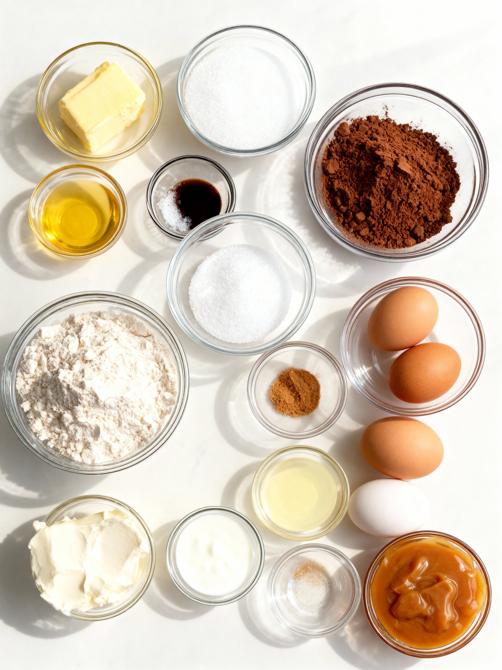 Caramel Brownie Cheesecake ingredients