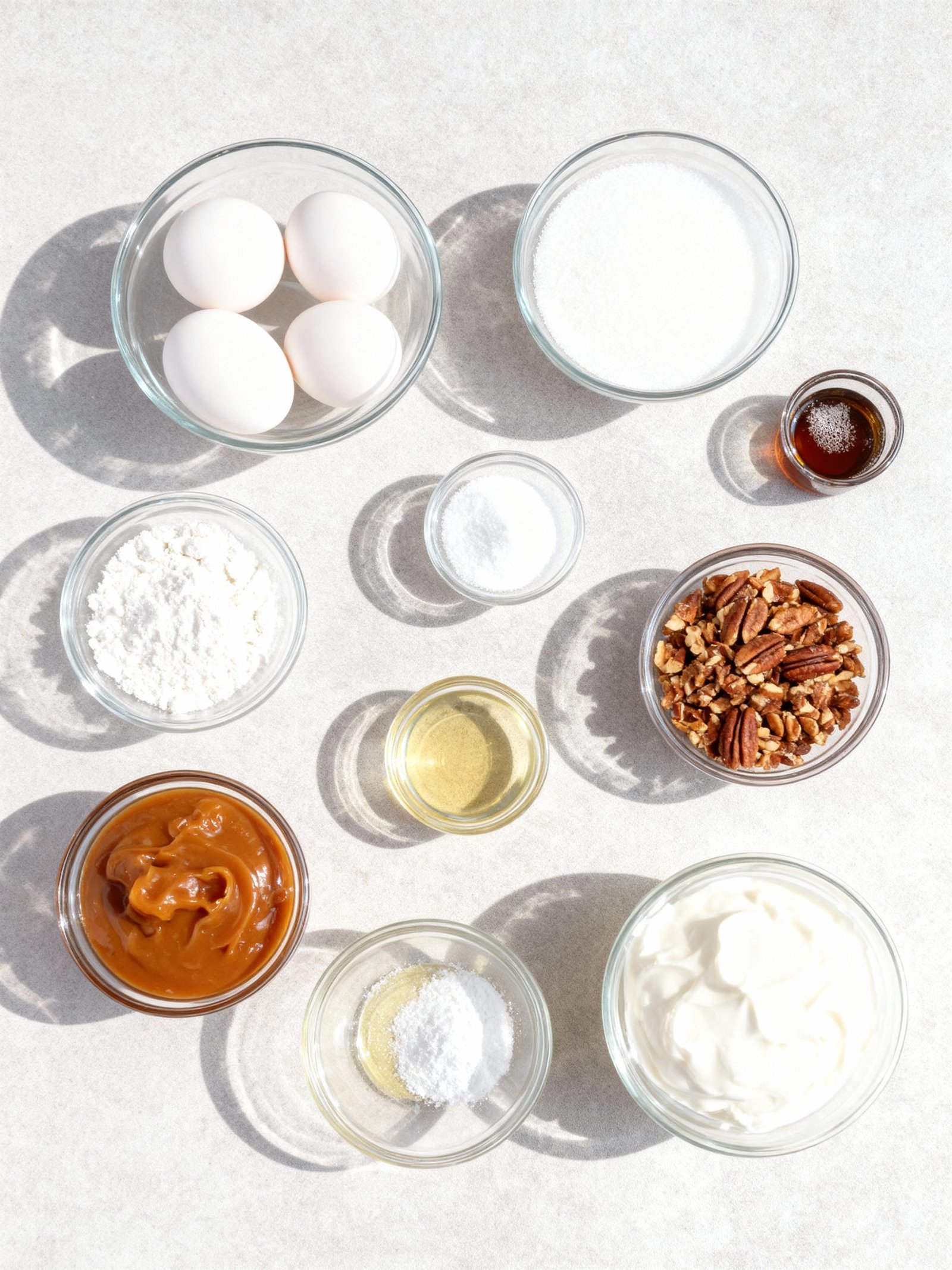 Caramel Crunch Layer Cake ingredients