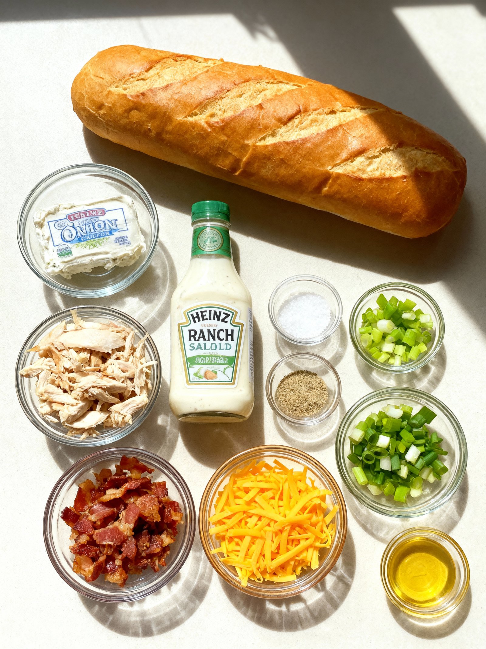 Chicken Bacon Ranch Stuffed Bread ingredients
