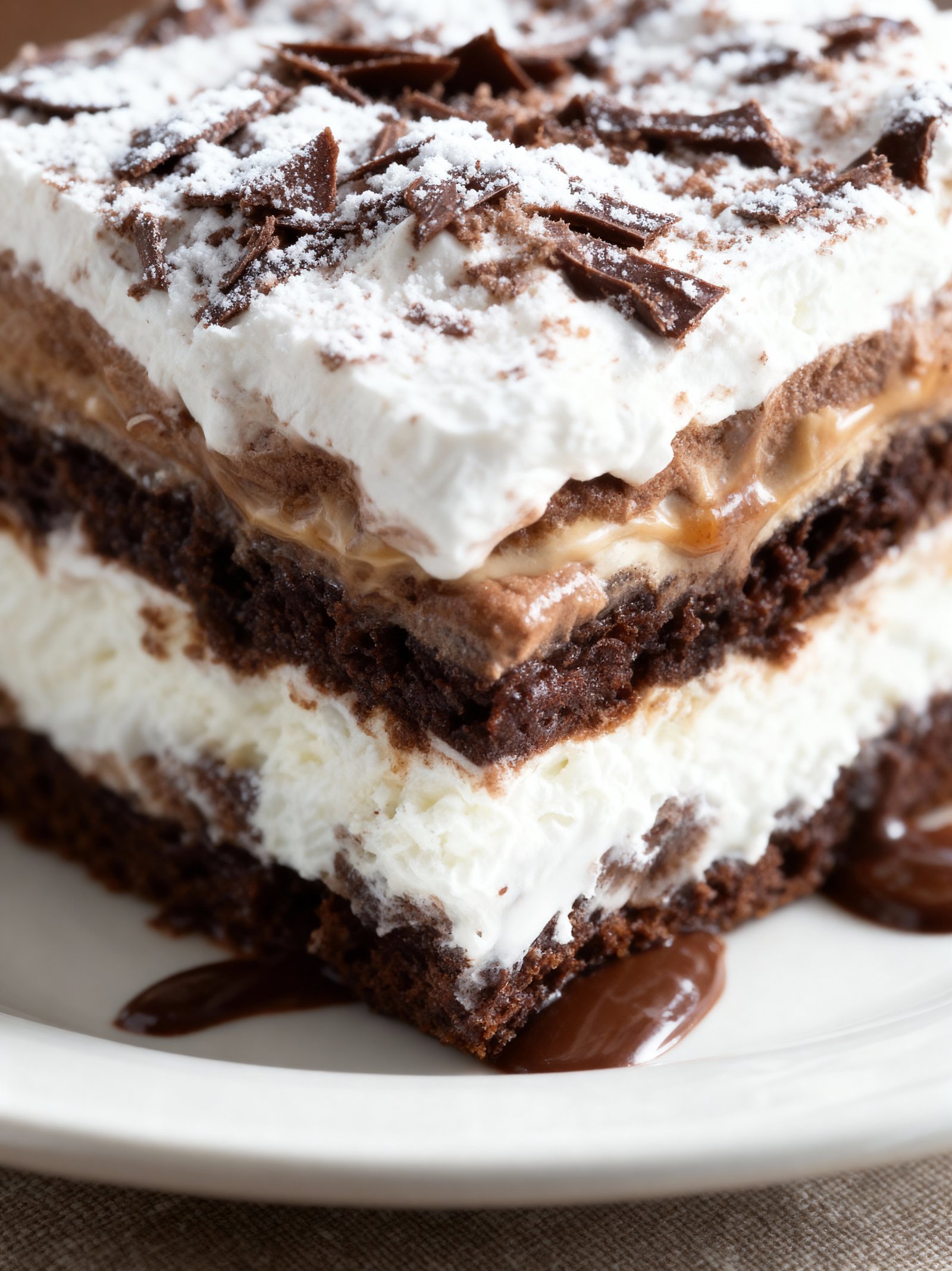 Chilled Brownie Refrigerator Cake finished