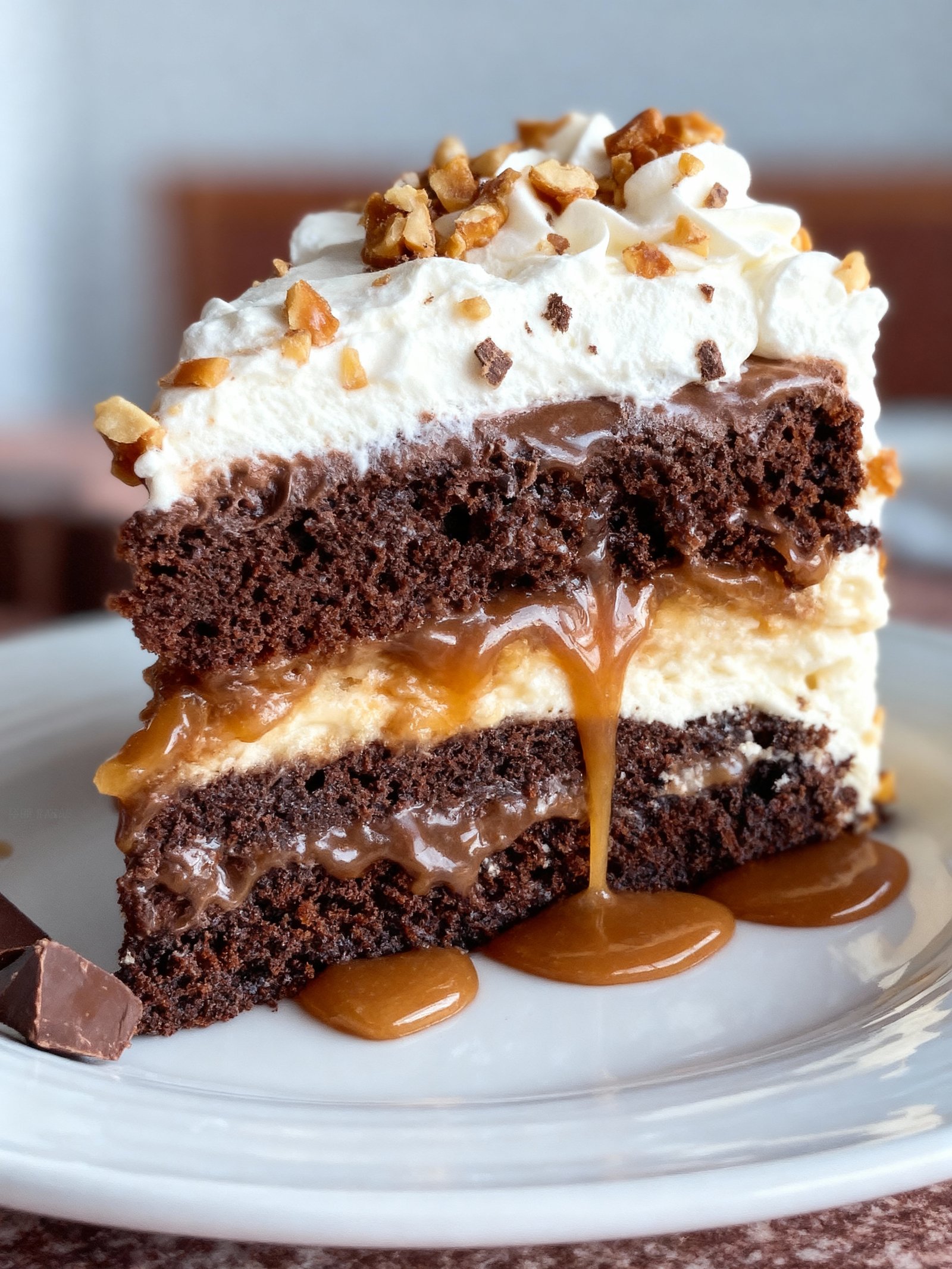 Chocolate Caramel Toffee Cake finished