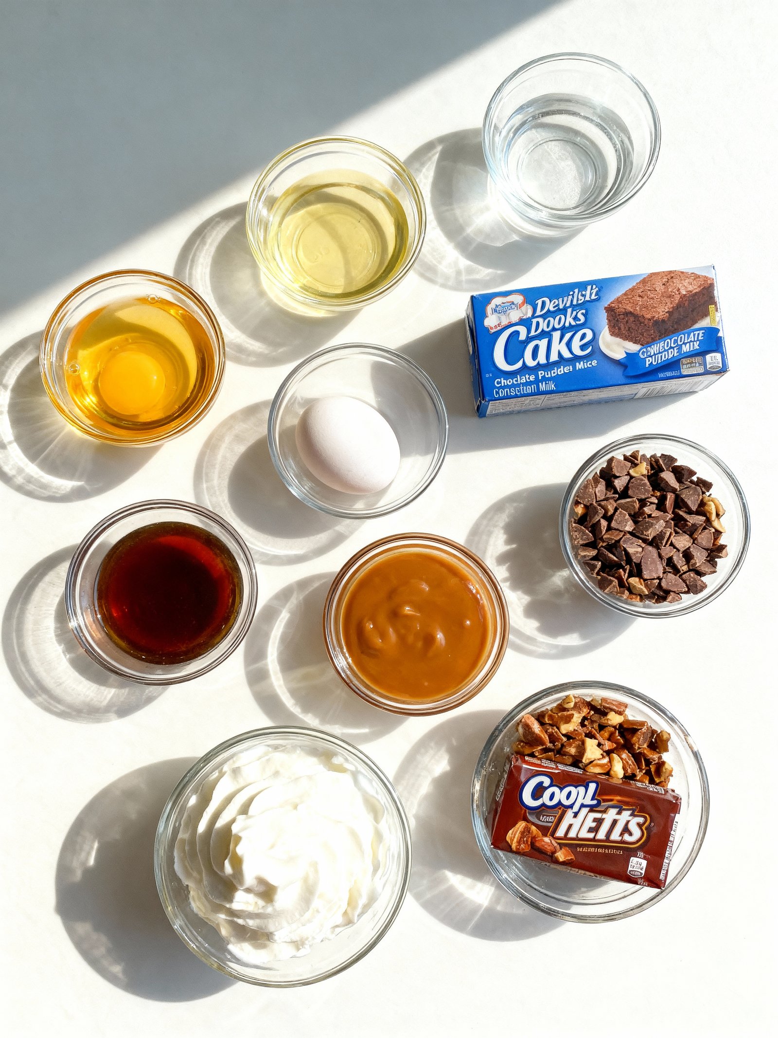 Chocolate Caramel Toffee Cake ingredients