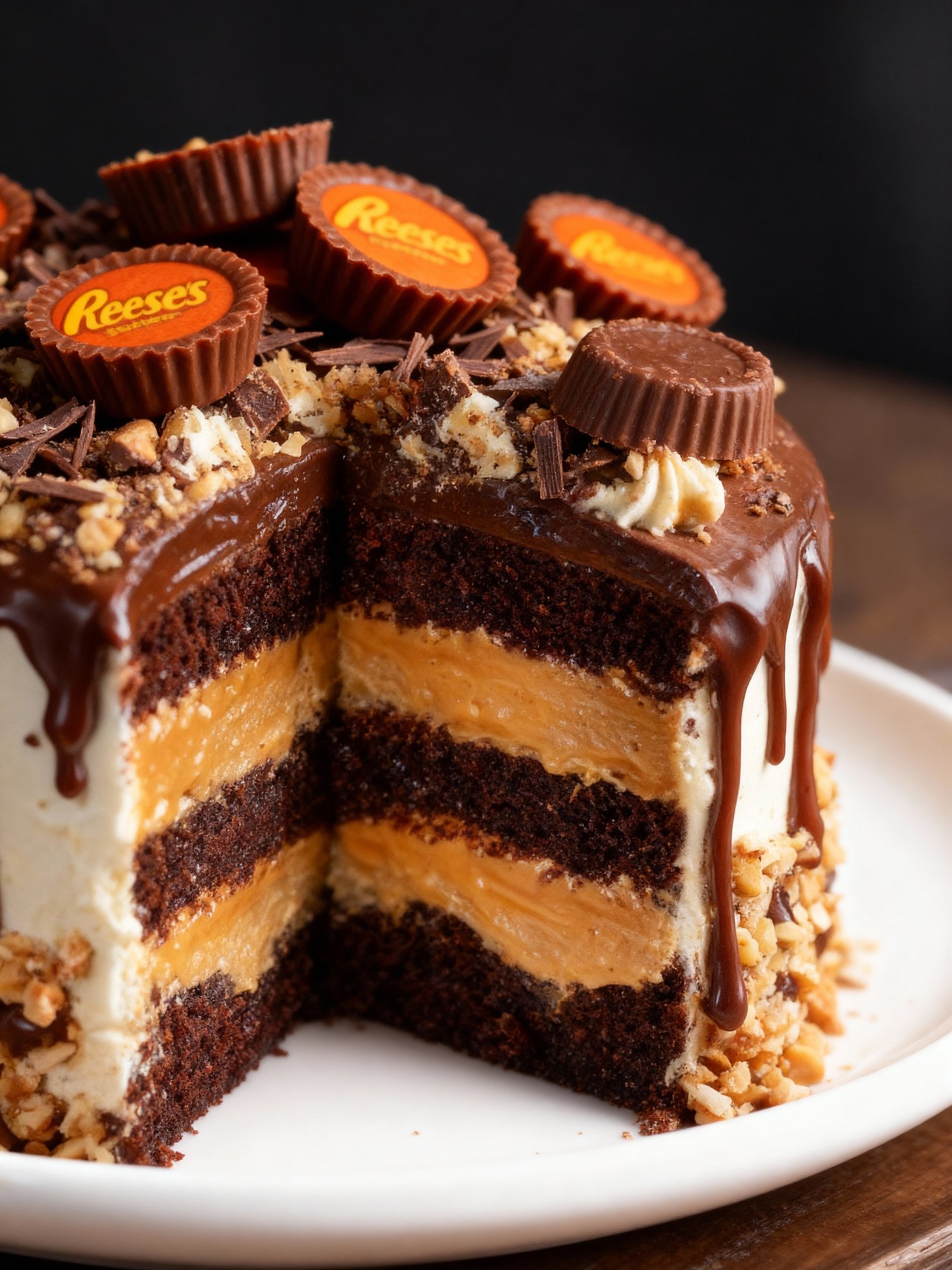 Chocolate Peanut Butter Cake finished