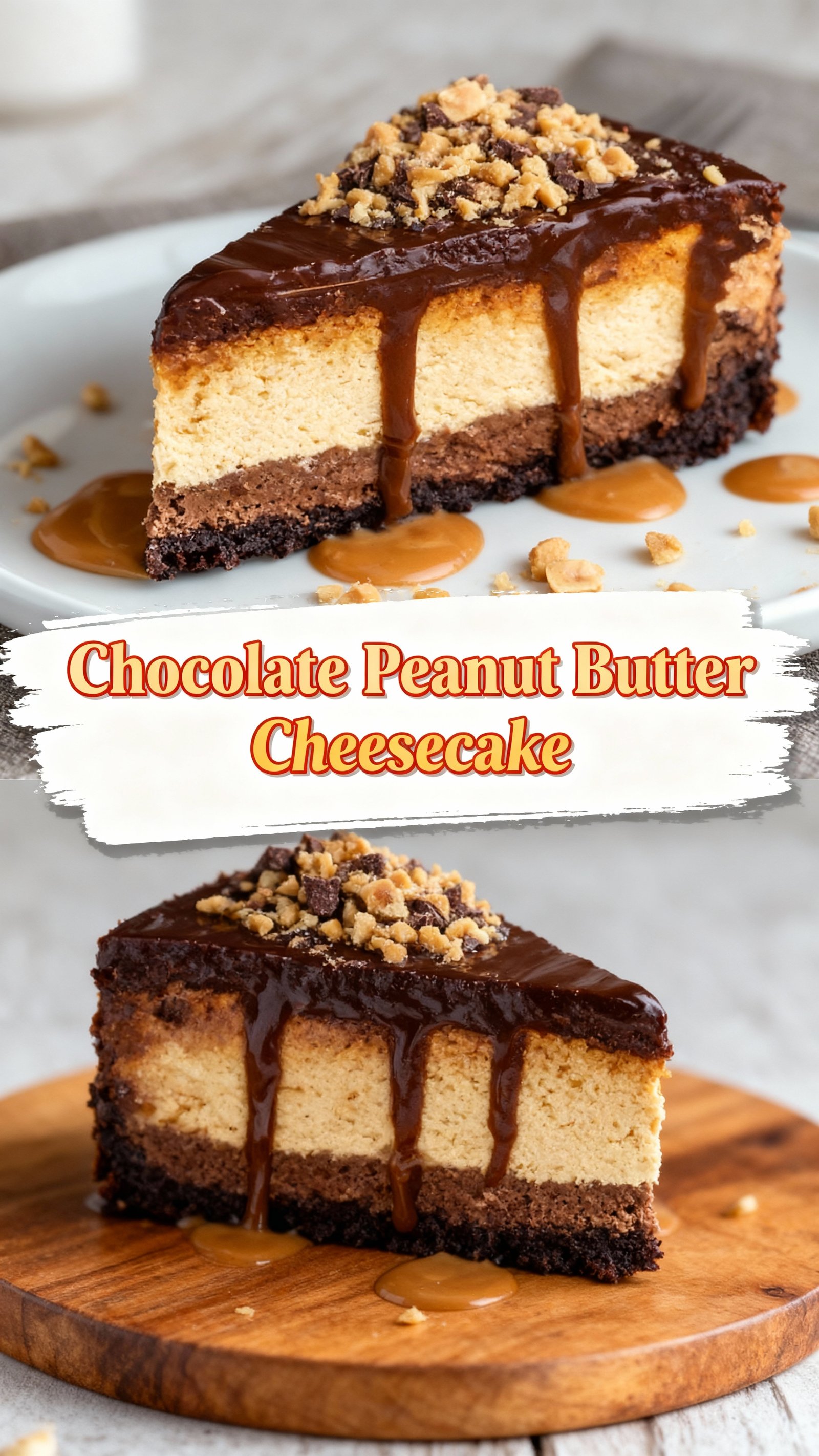 Chocolate Peanut Butter Cheesecake finished