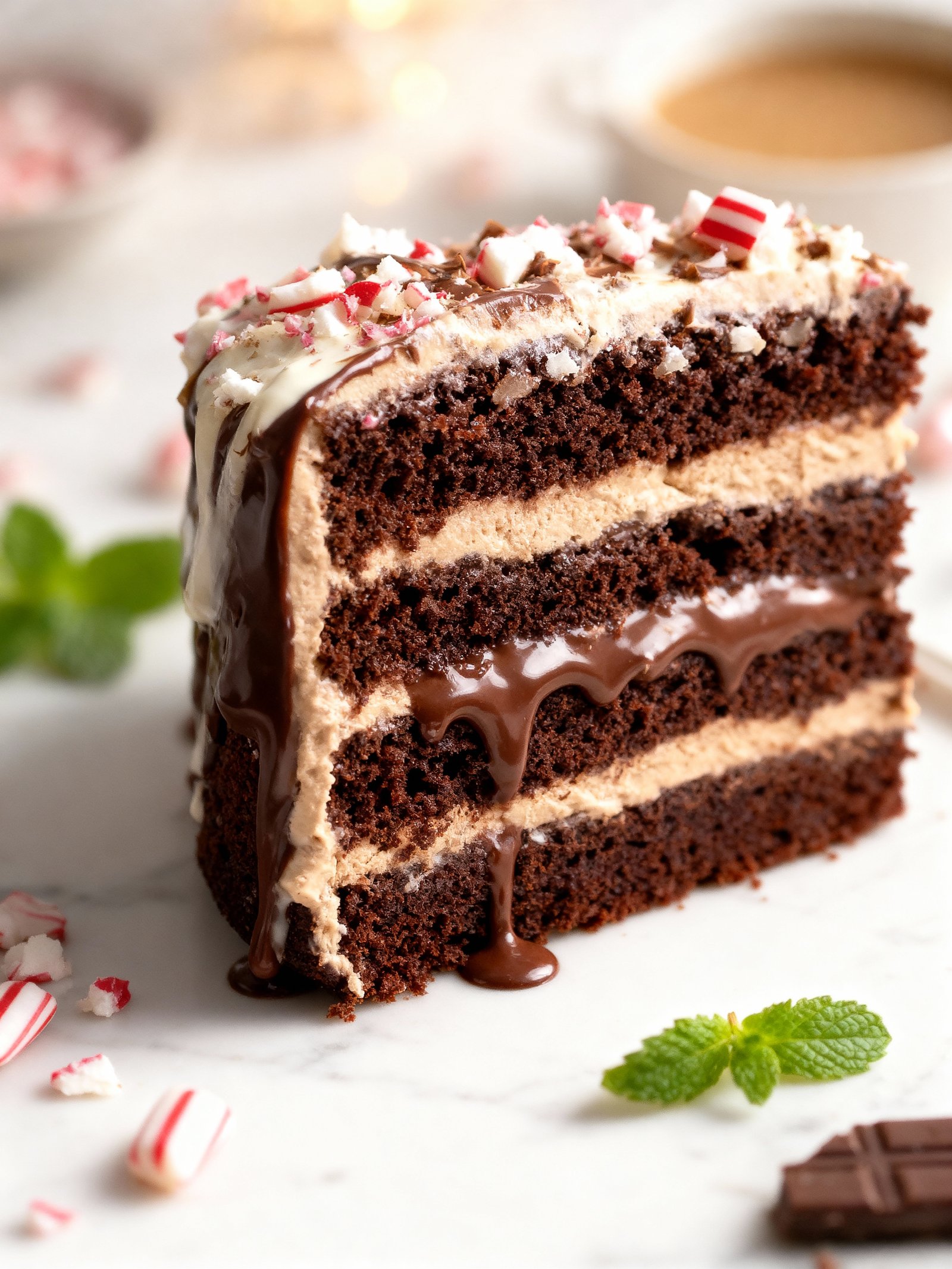 Chocolate Peppermint Mocha Cake finished