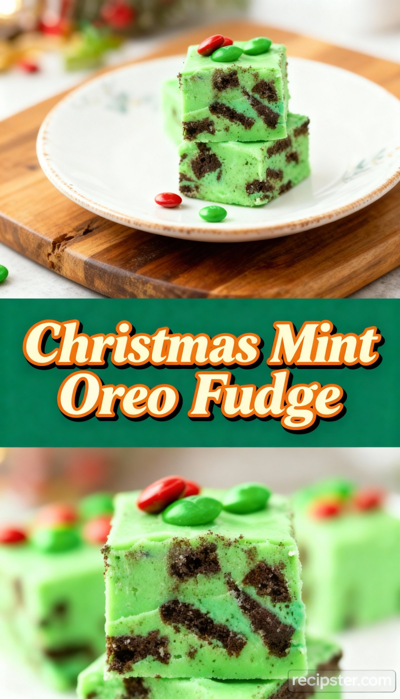 Christmas Mint Oreo Fudge finished