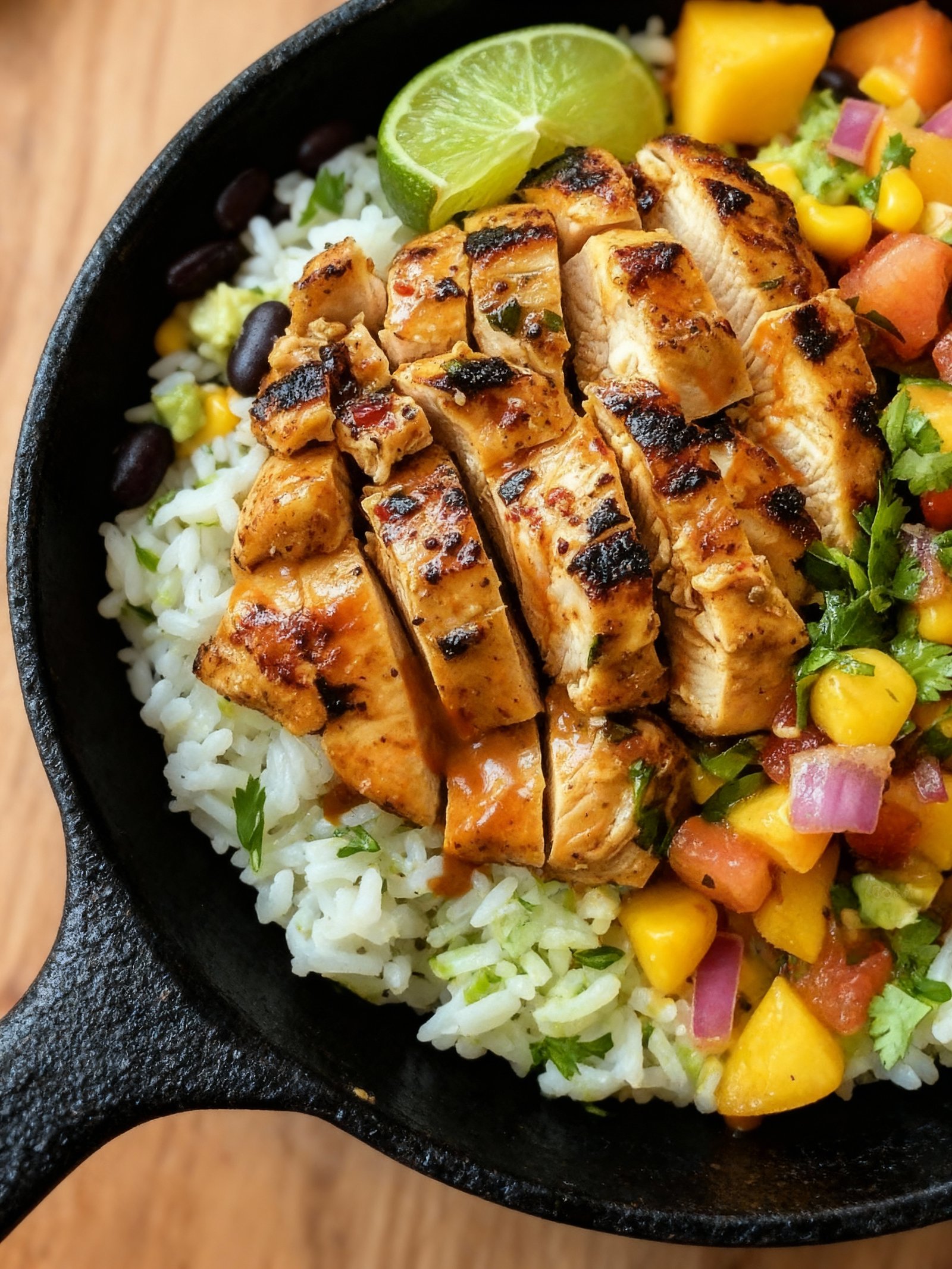 Cilantro Lime Chicken Bowls finished