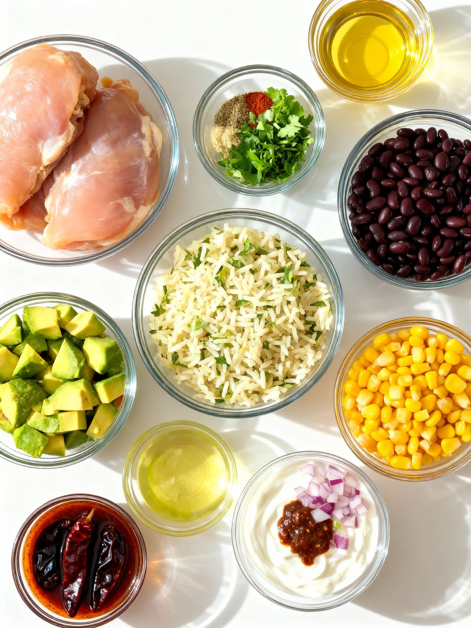 Cilantro Lime Chicken Bowls ingredients
