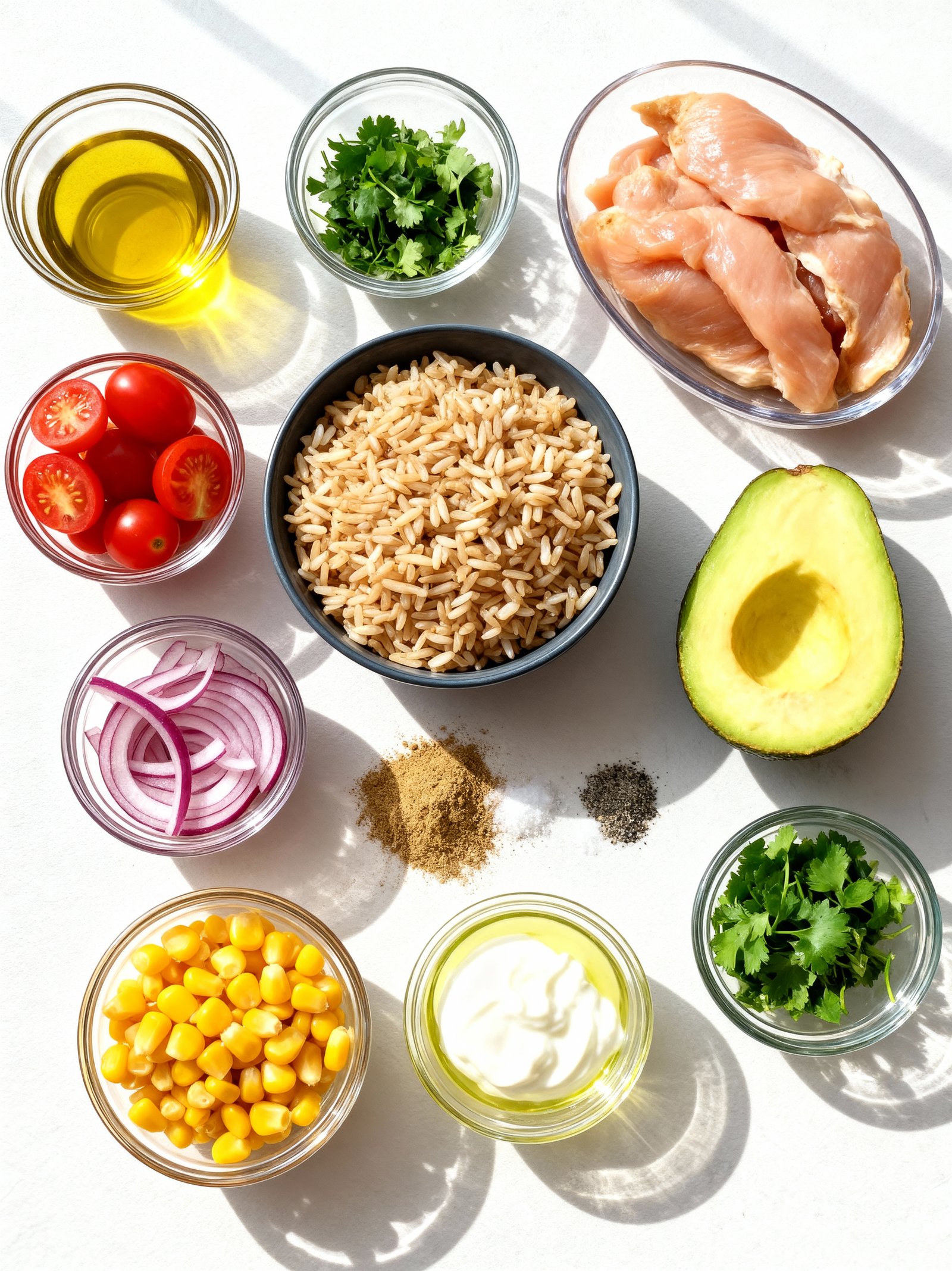 Cilantro Lime Chicken Bowls ingredients