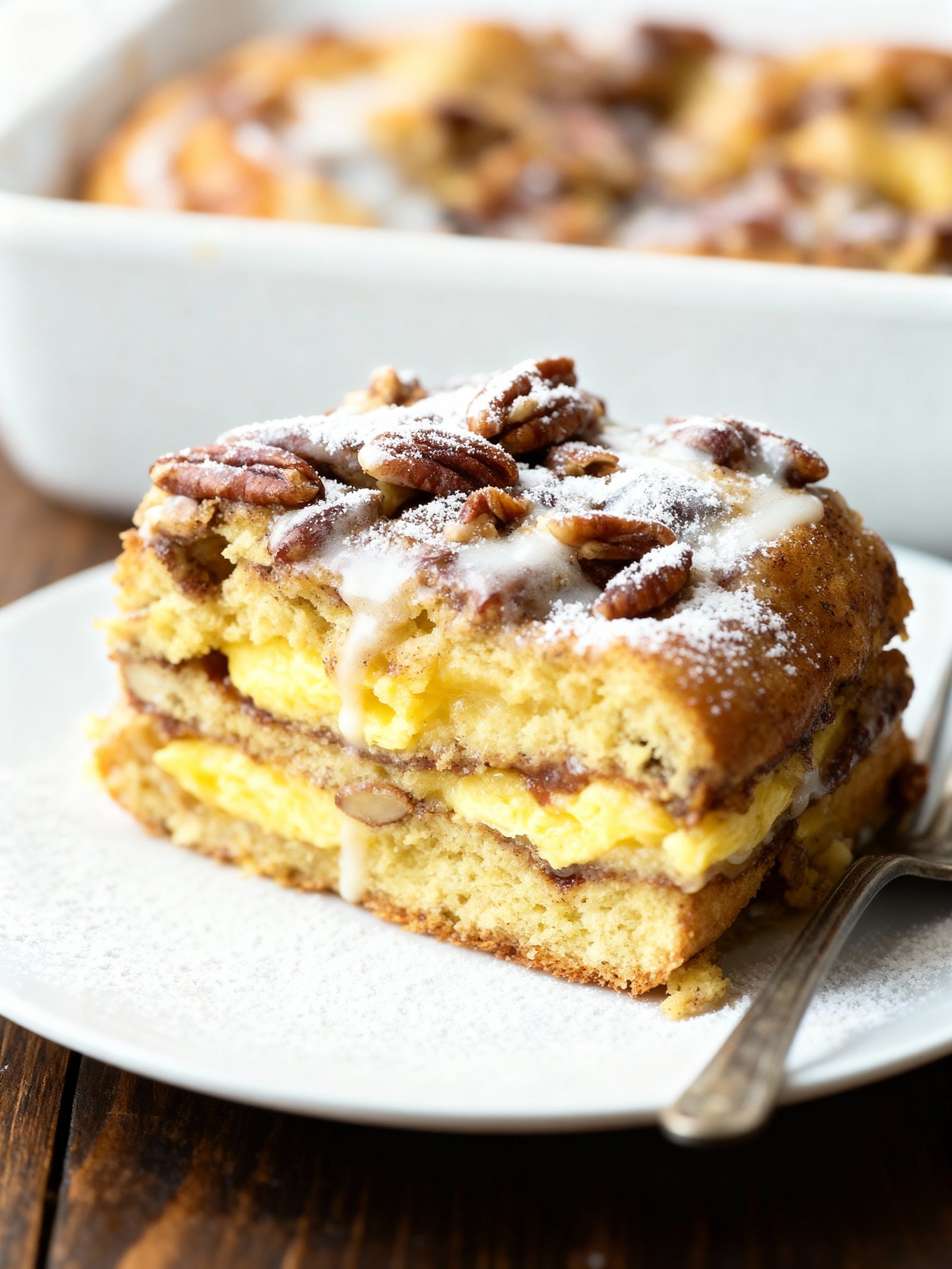 Cinnamon Roll French Toast Casserole finished