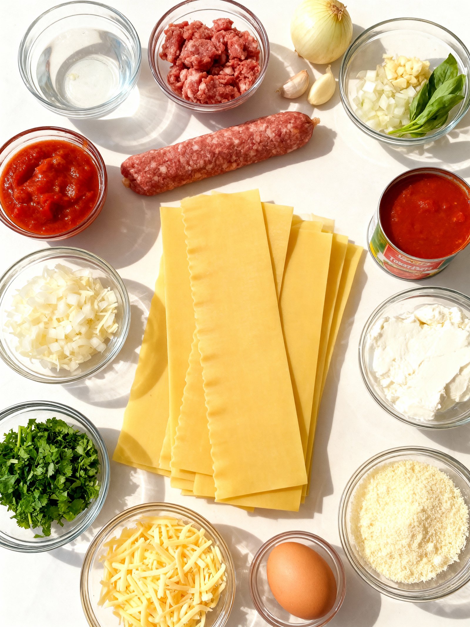 Classic Lasagna ingredients