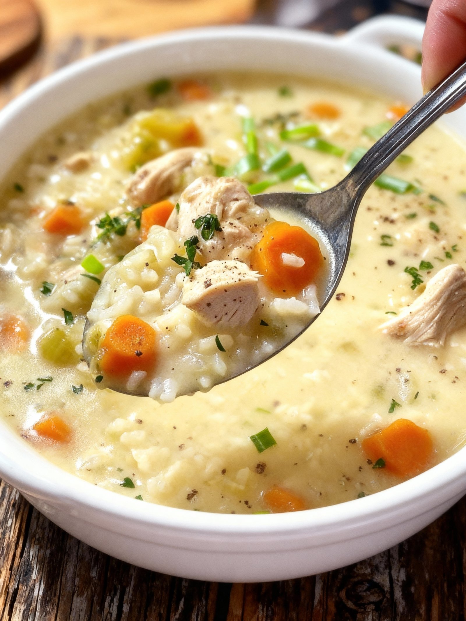 Cozy Chicken and Rice Soup finished