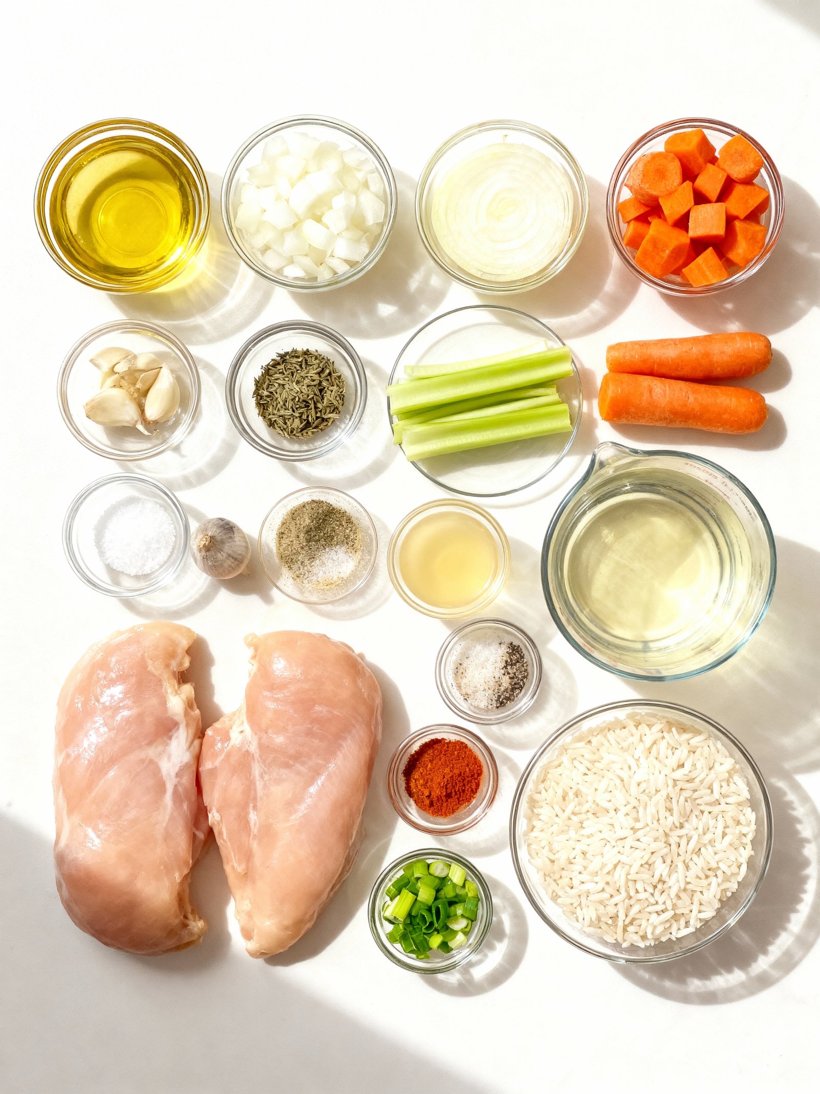 Cozy Chicken and Rice Soup ingredients
