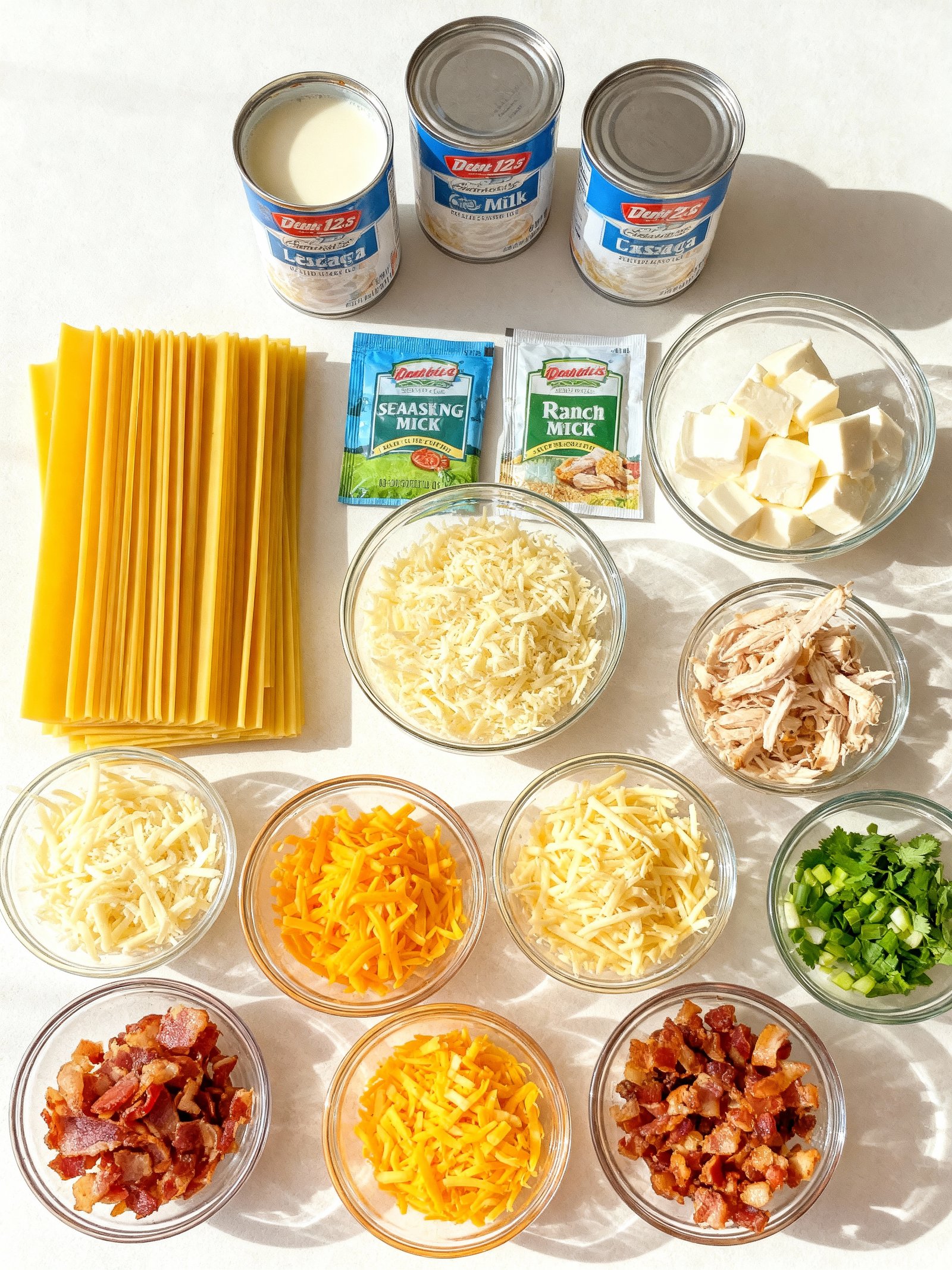 Crack Chicken Lasagna ingredients