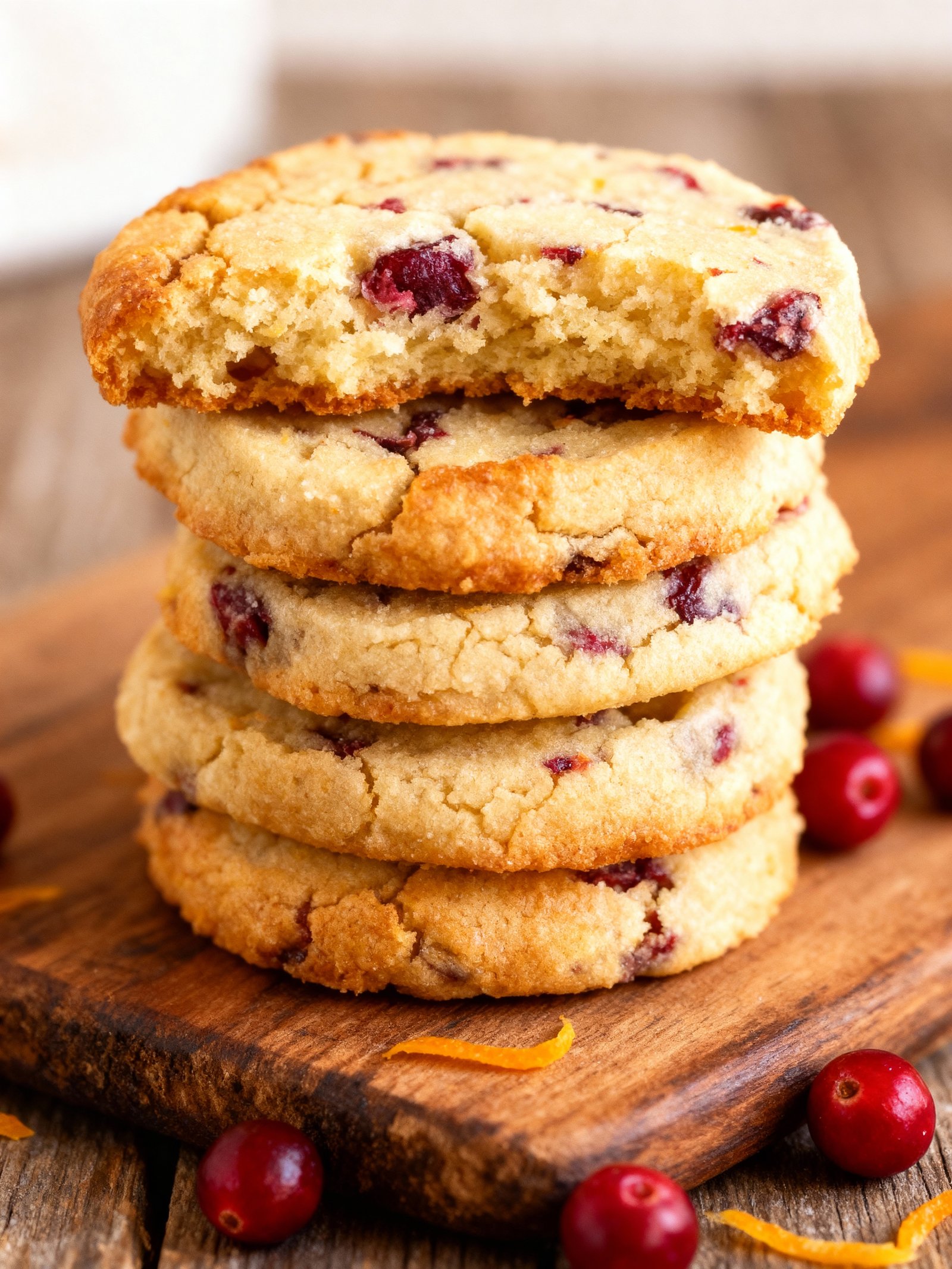 Cranberry Orange Shortbread Cookies finished