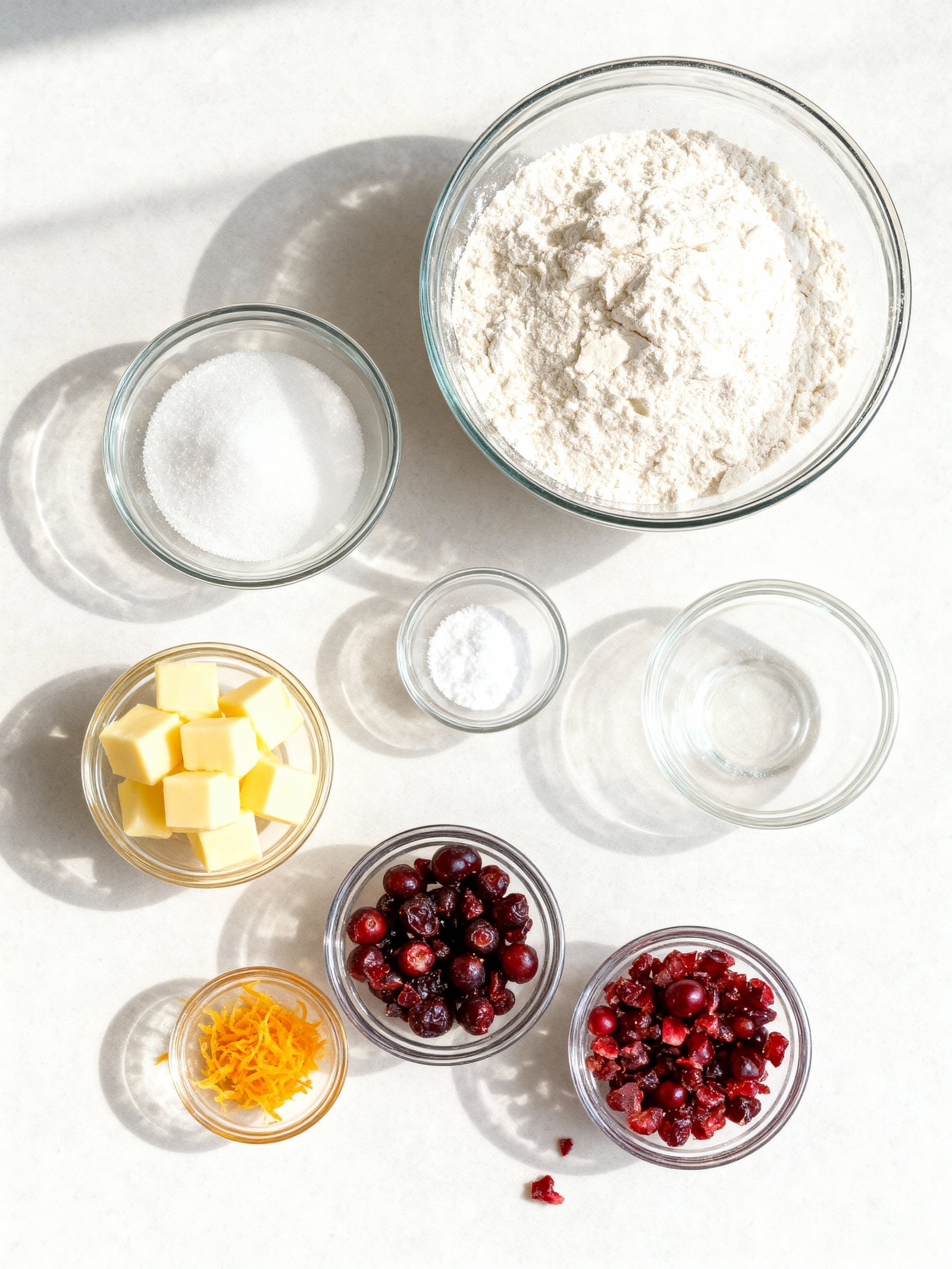Cranberry Orange Shortbread Cookies ingredients