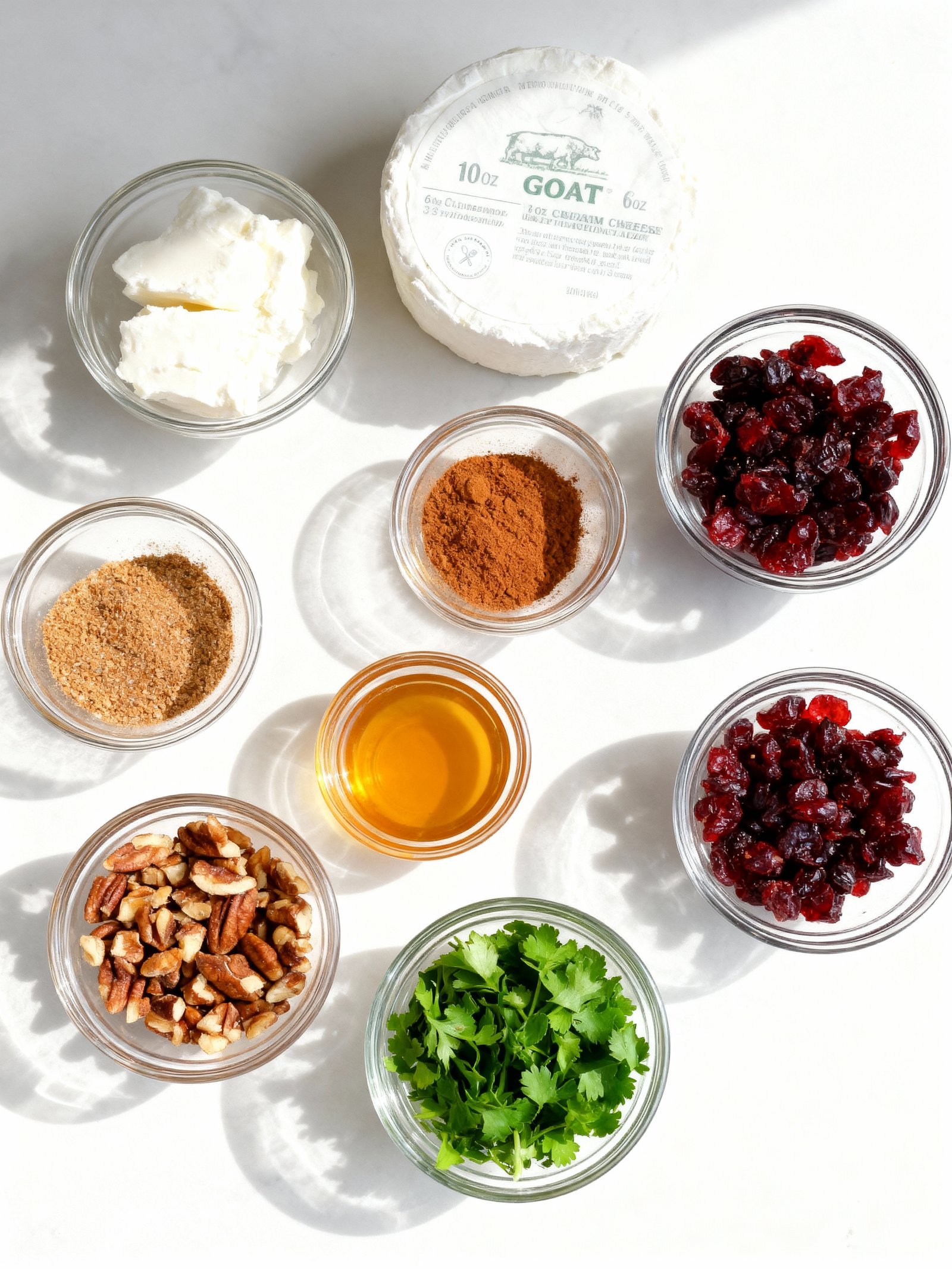 Cranberry Pecan Mini Goat Cheese Balls ingredients