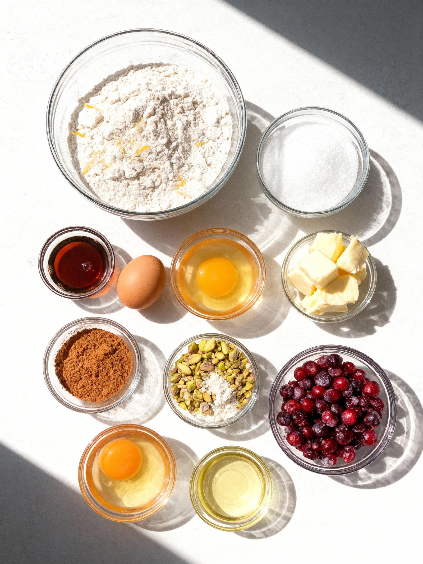 Cranberry Pistachio Babka Wreath ingredients