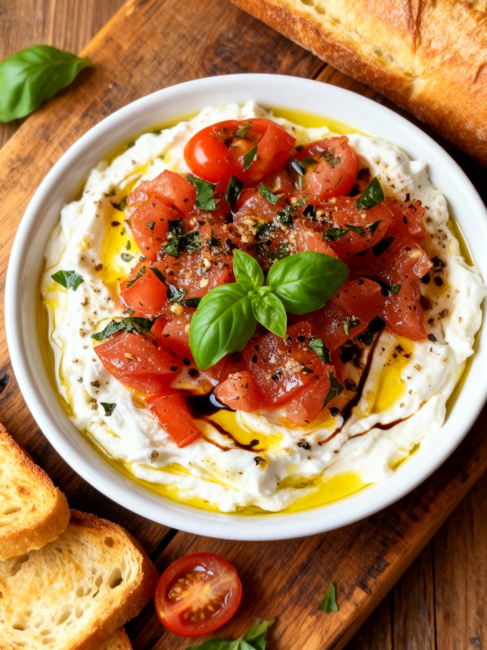 Creamy Bruschetta Dip finished