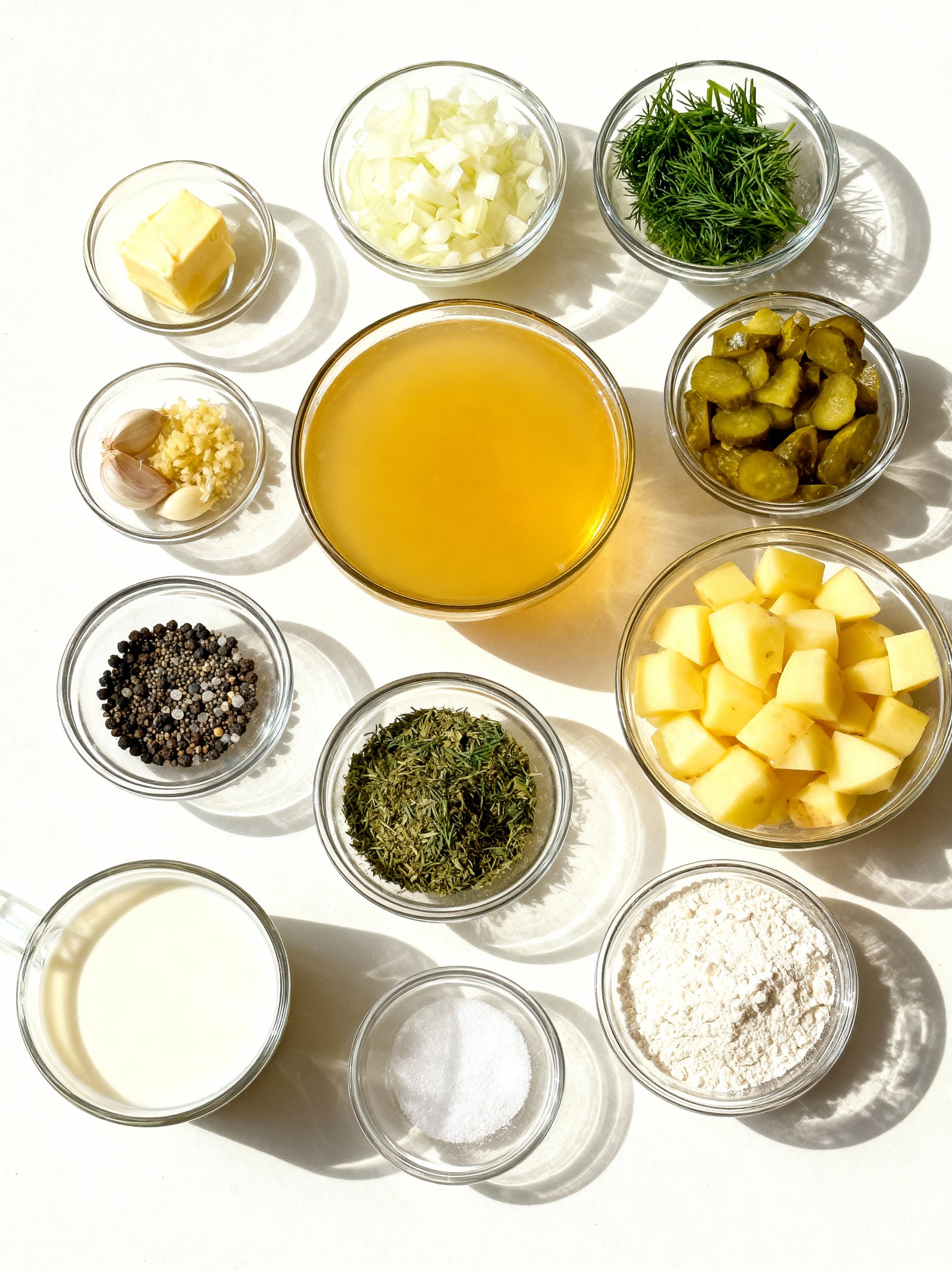 Creamy Dill Pickle Soup ingredients