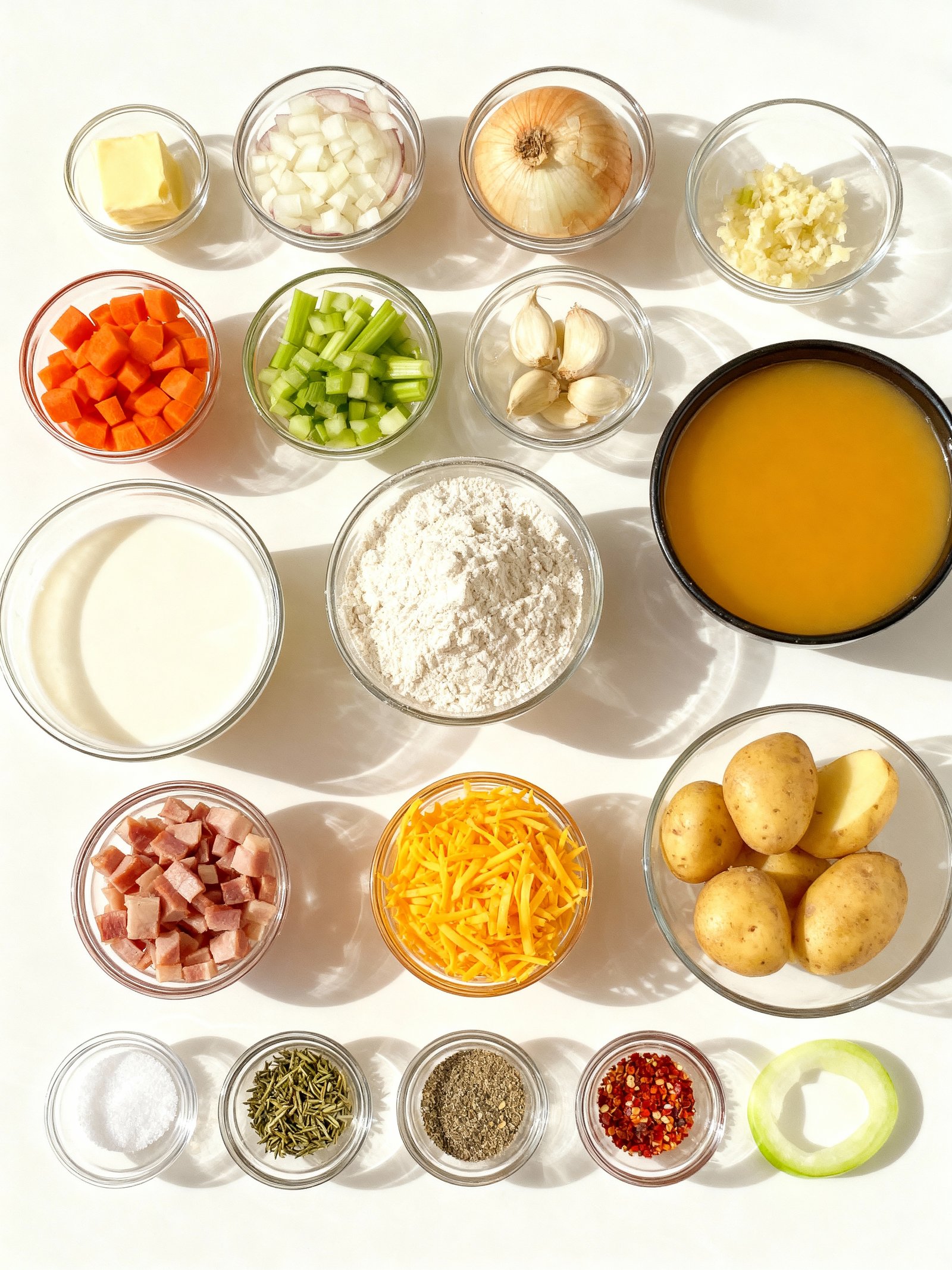 Creamy Ham Potato Soup ingredients